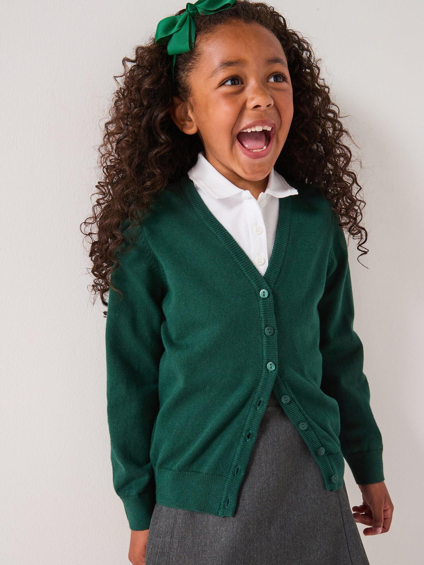 The Very Collection Girls 2 Pack School Cardigans - Green