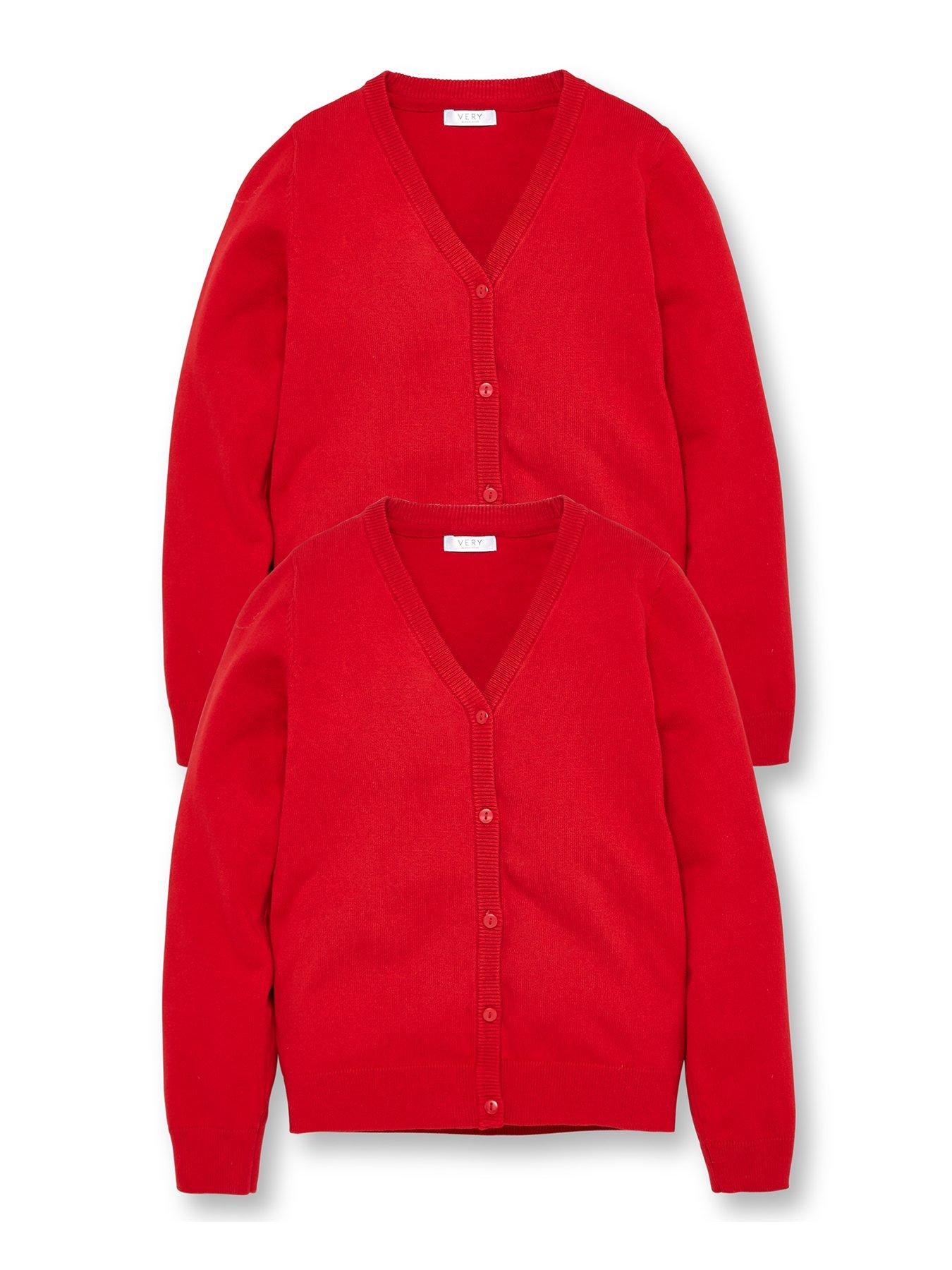 Girls red school cardigans best sale