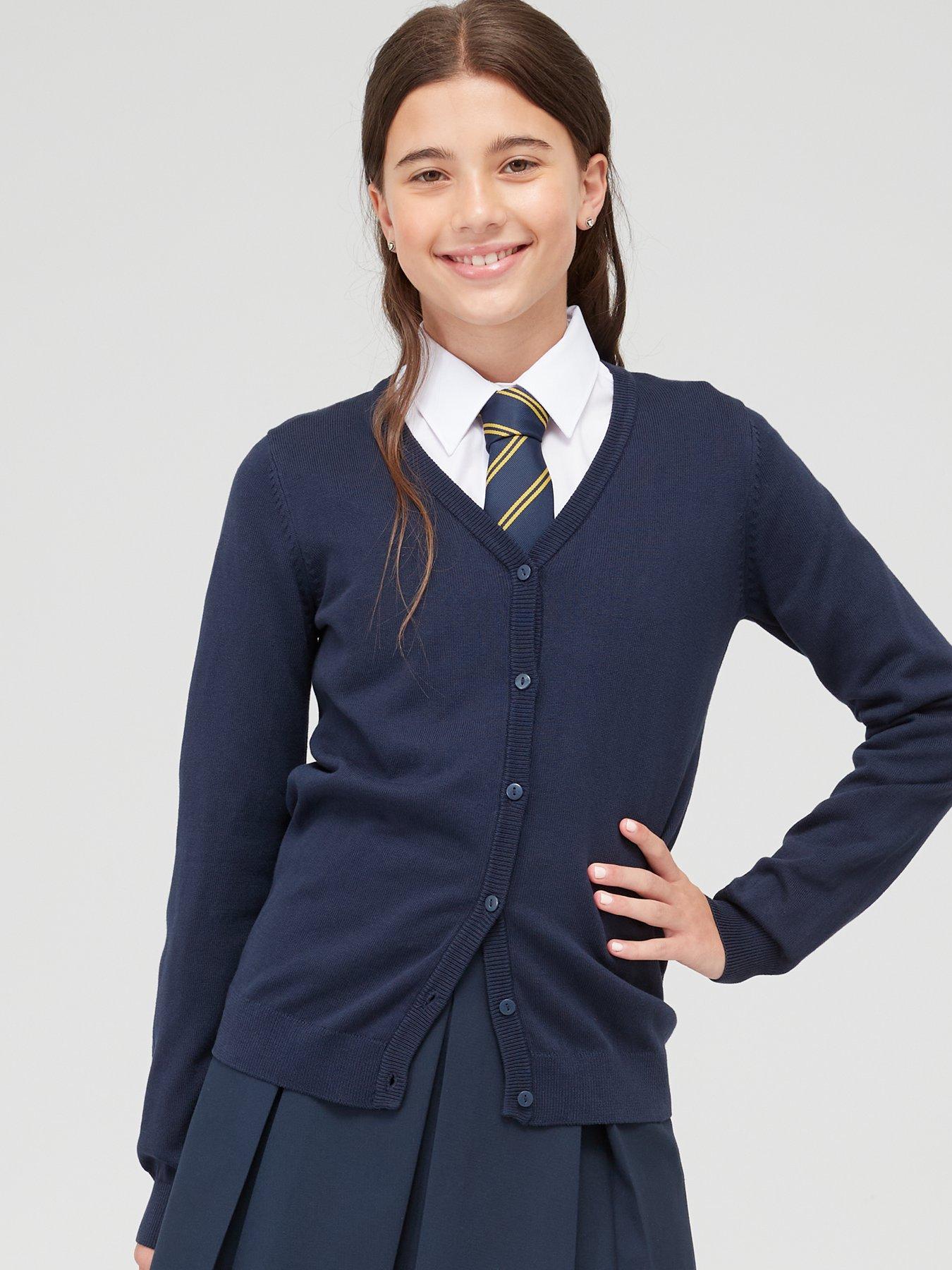 Image of Everyday Girls 2 Pack School Cardigans - Navy