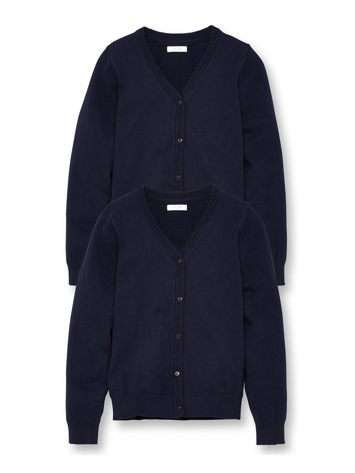 Girls 2 Pack School Cardigans Navy