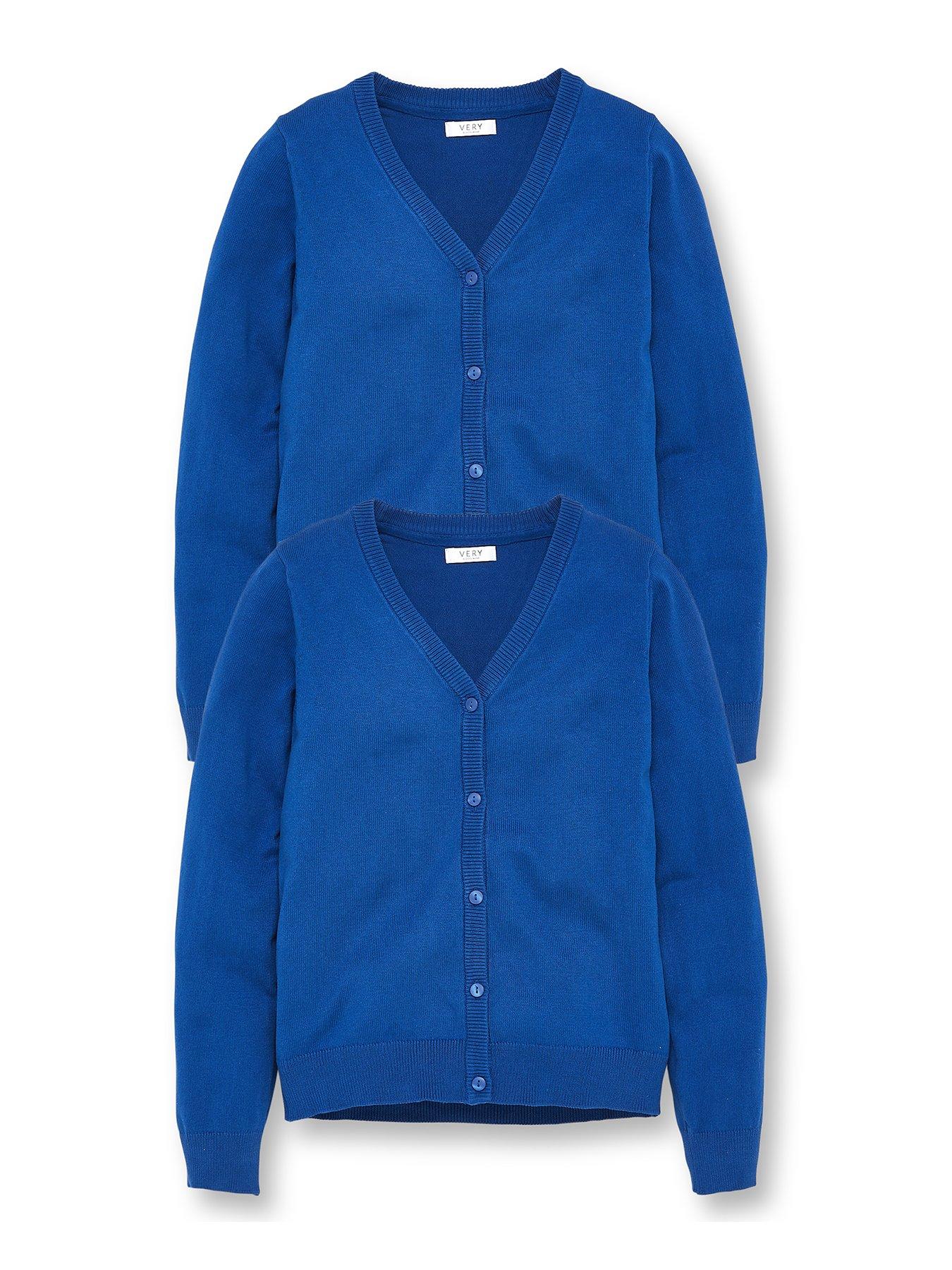 Girls 2 Pack School Cardigans Royal Blue