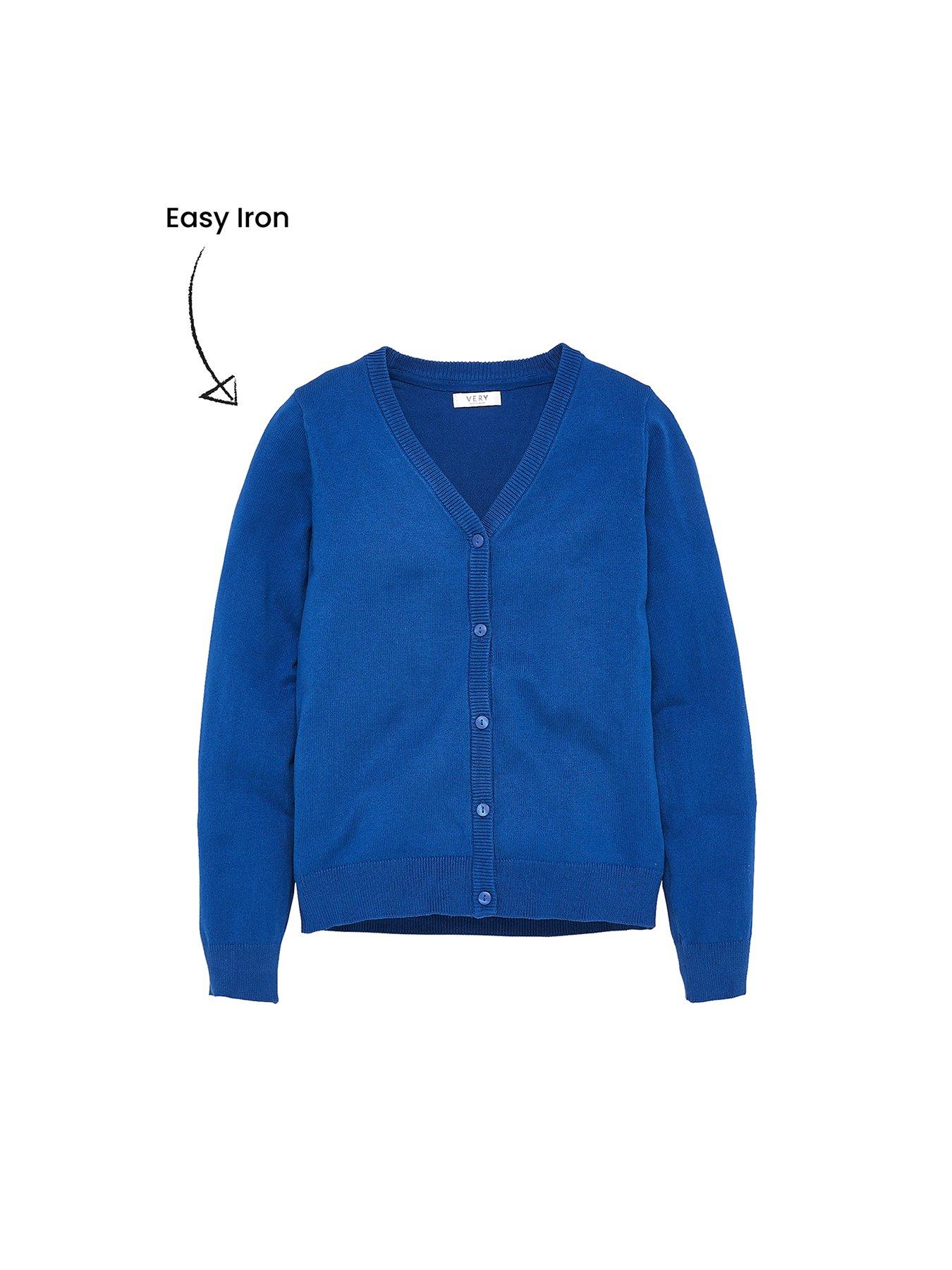 girls royal blue school cardigan