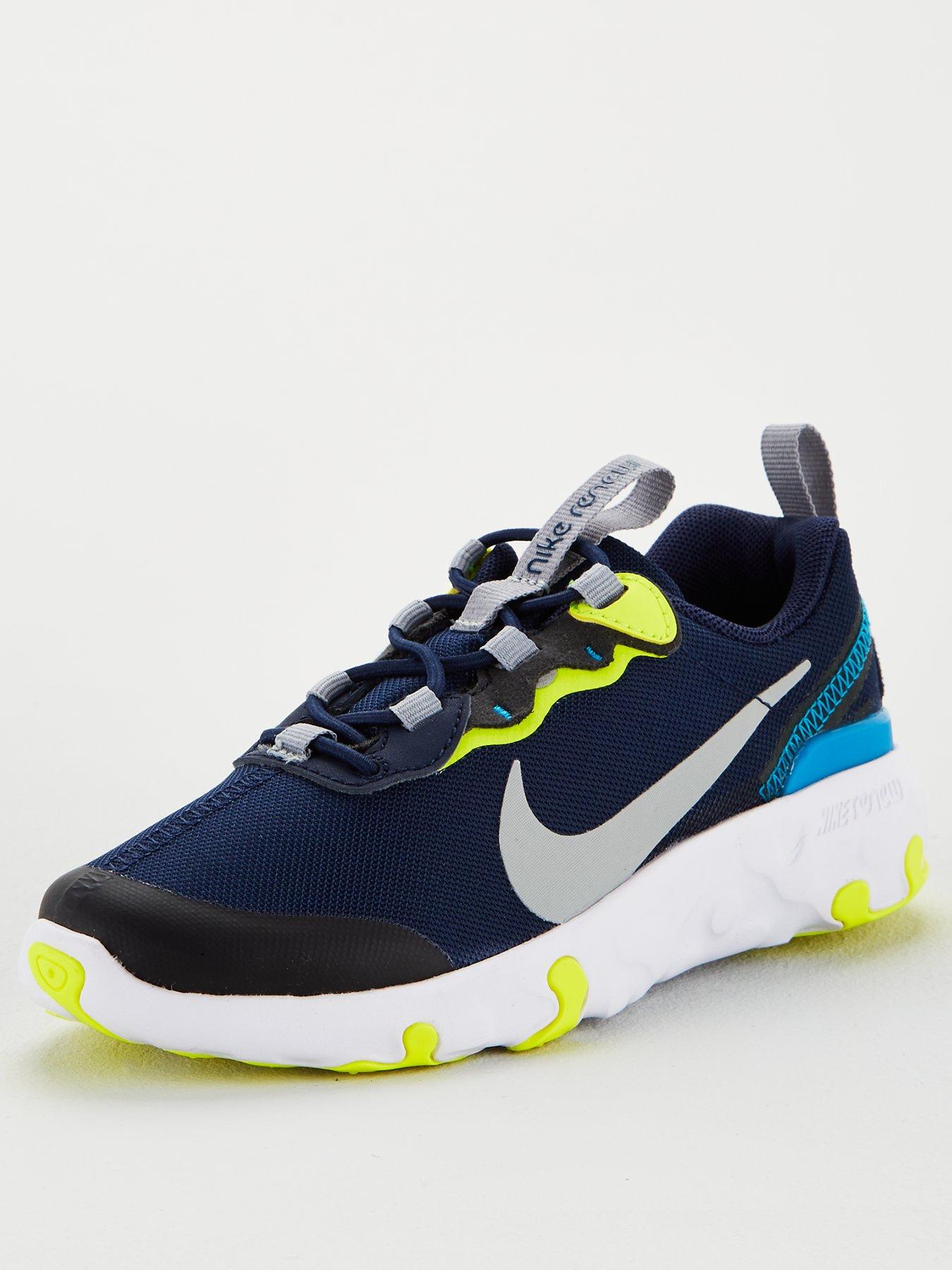kids navy nike trainers
