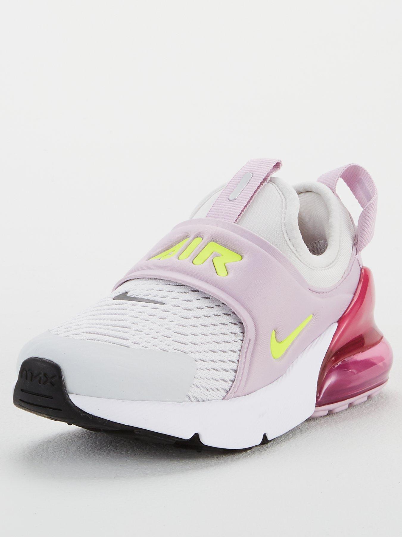 white & pink air max 270 knit trainers