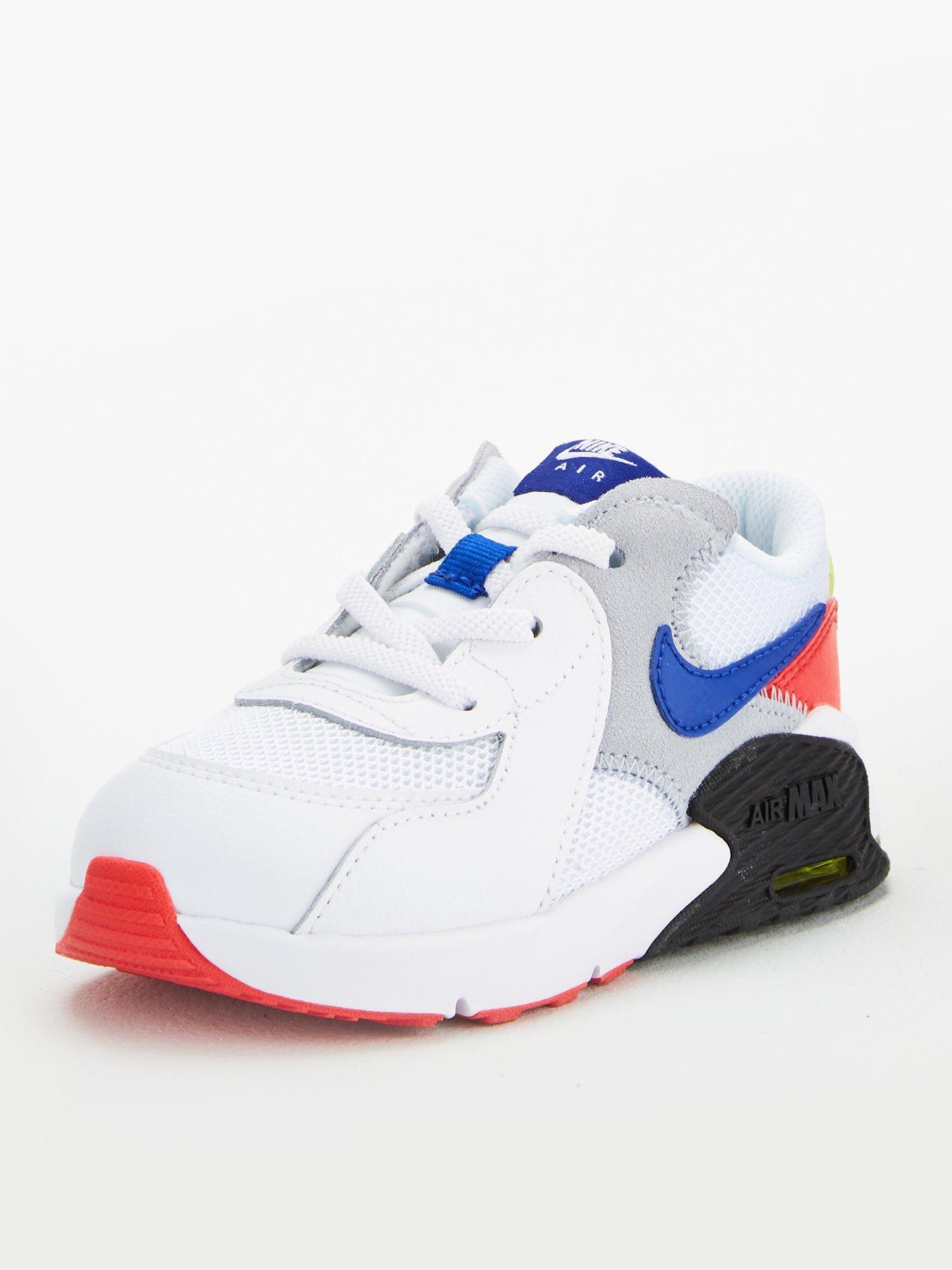 red white and blue nike trainers