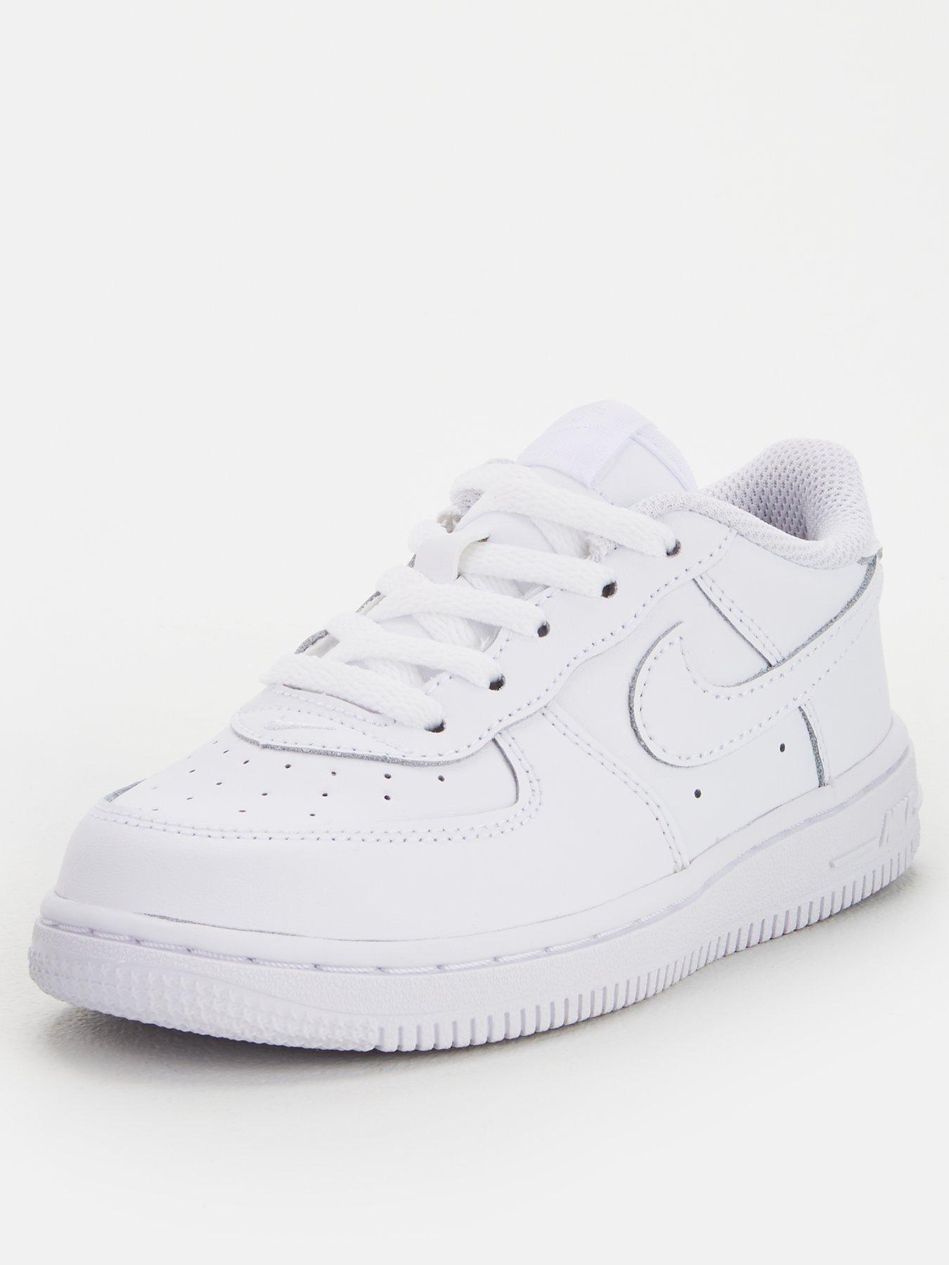 kids all white air forces