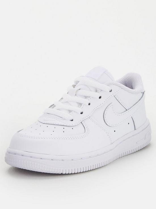 front image of nike-boys-nike-force-1-06-toddler-trainers-white