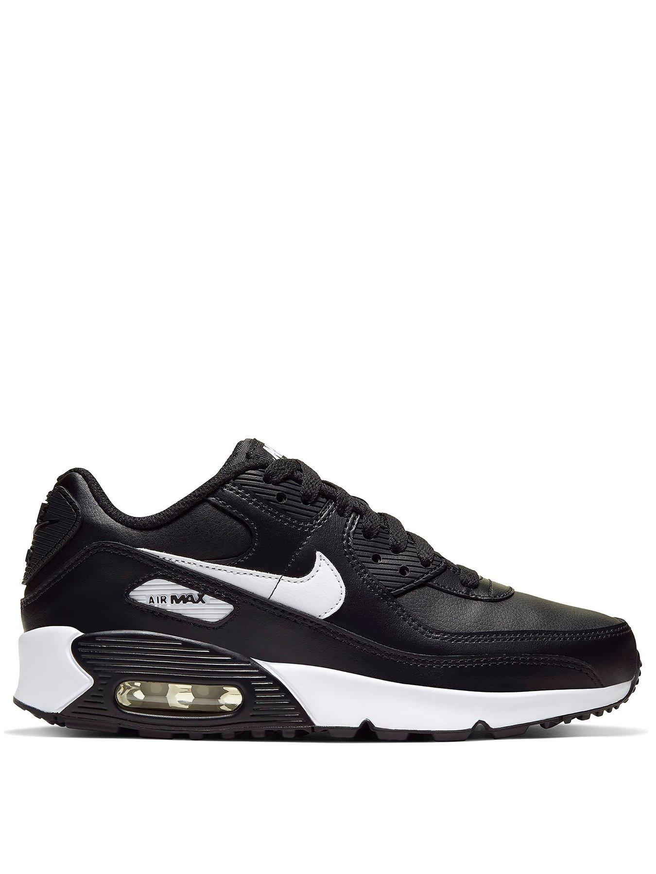 nike air max 90 black and white leather