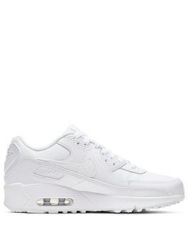nike-air-max-90-leather-junior-trainers-white