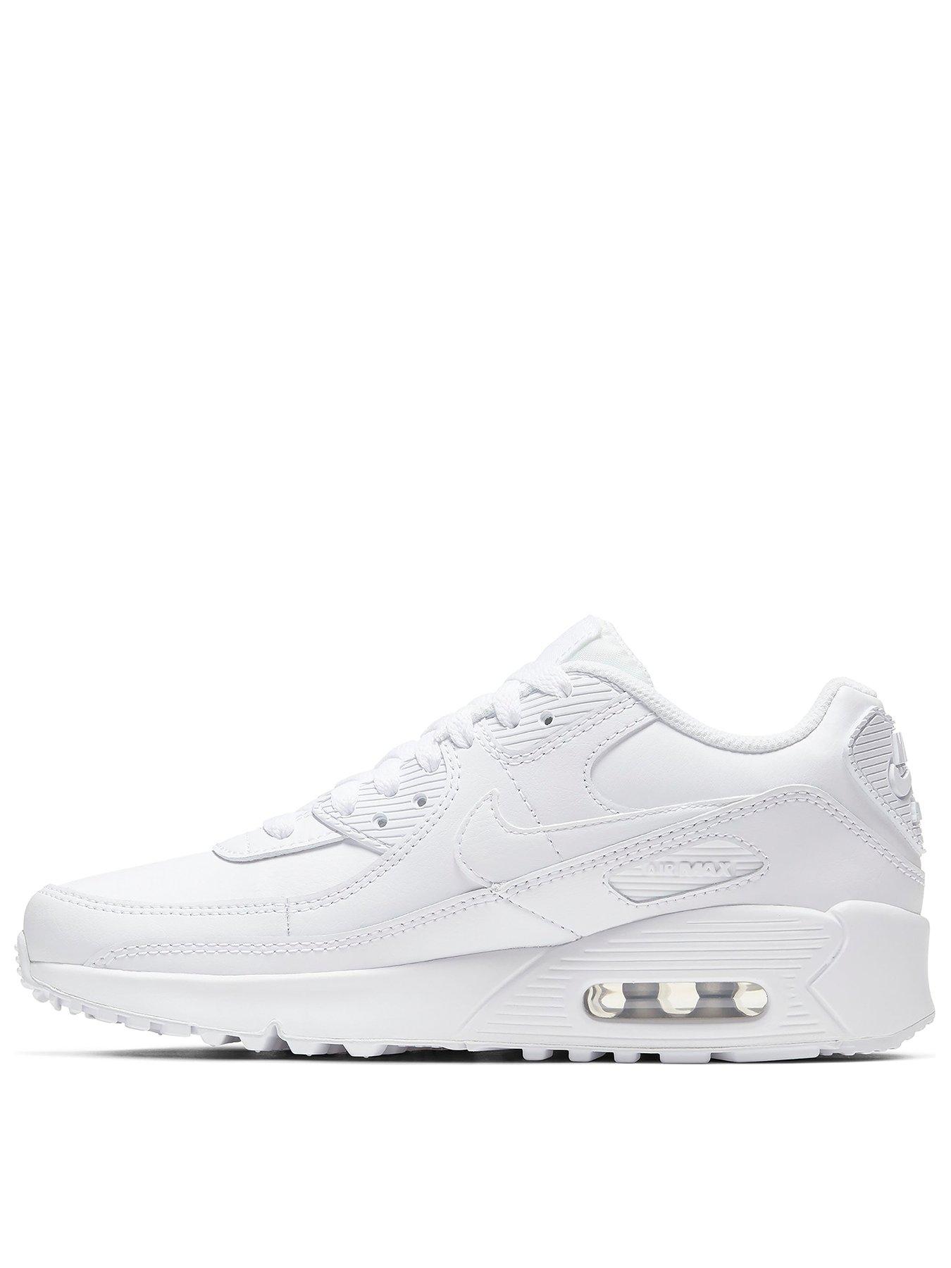 Nike Air Max 90 Leather Junior Trainers White | very.co.uk