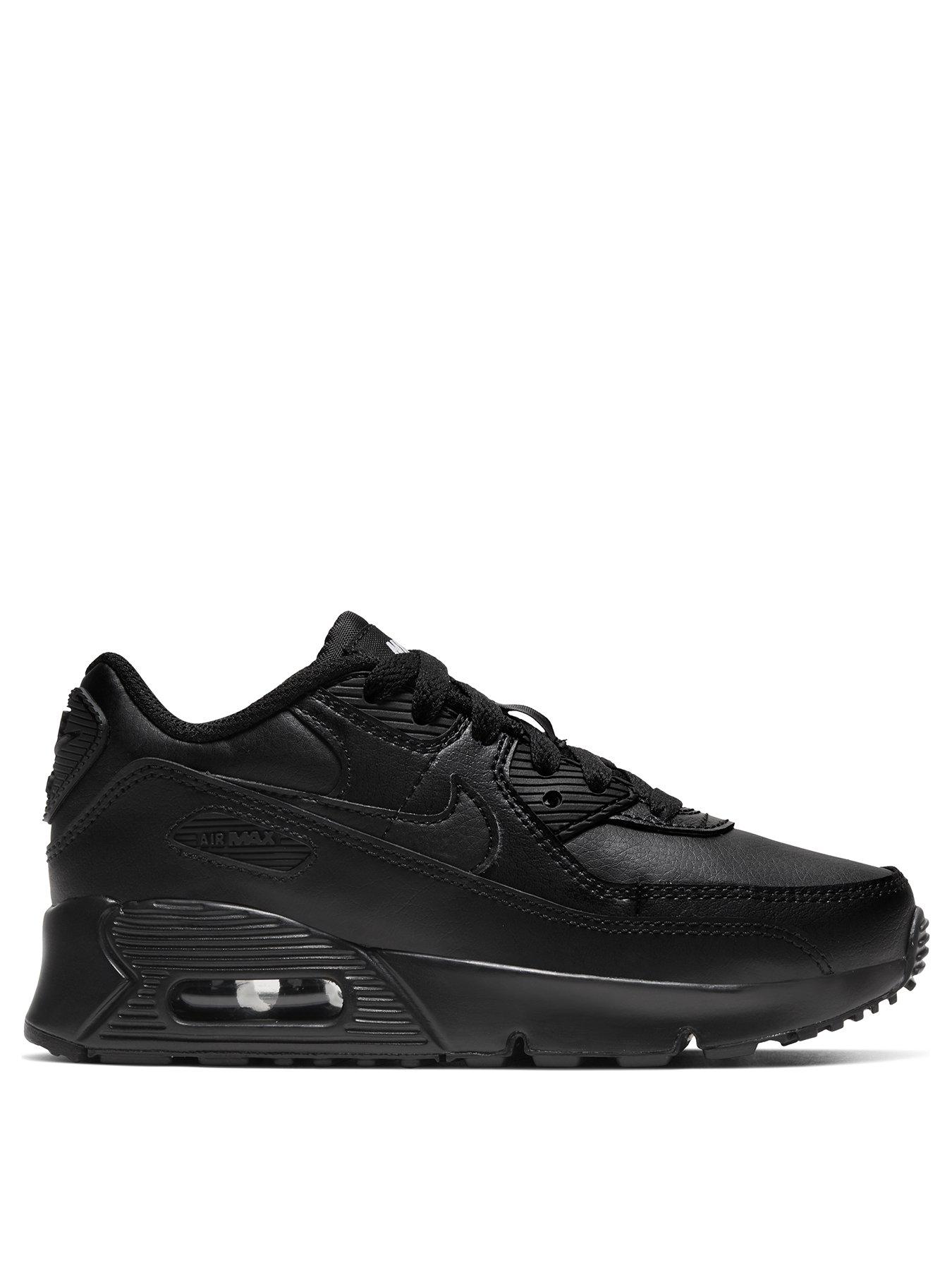 Nike Air Max 90 Leather Childrens Trainers - Black | very.co.uk