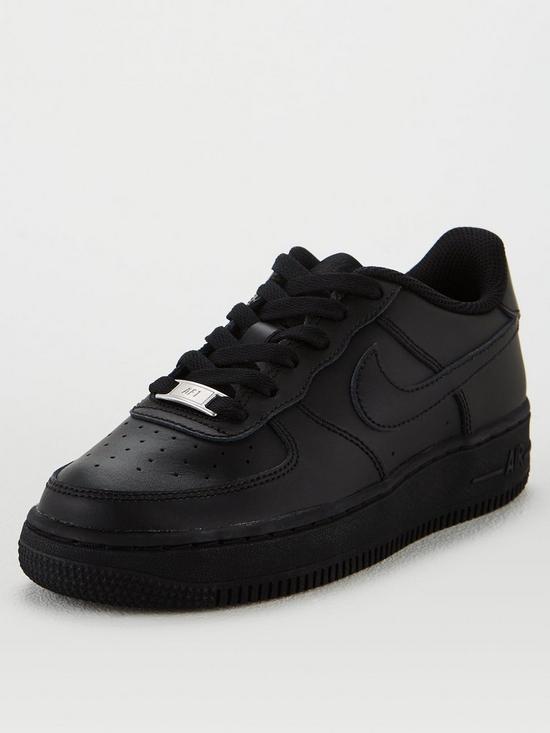 Nike Air Force 1 Junior Trainers - Black | very.co.uk