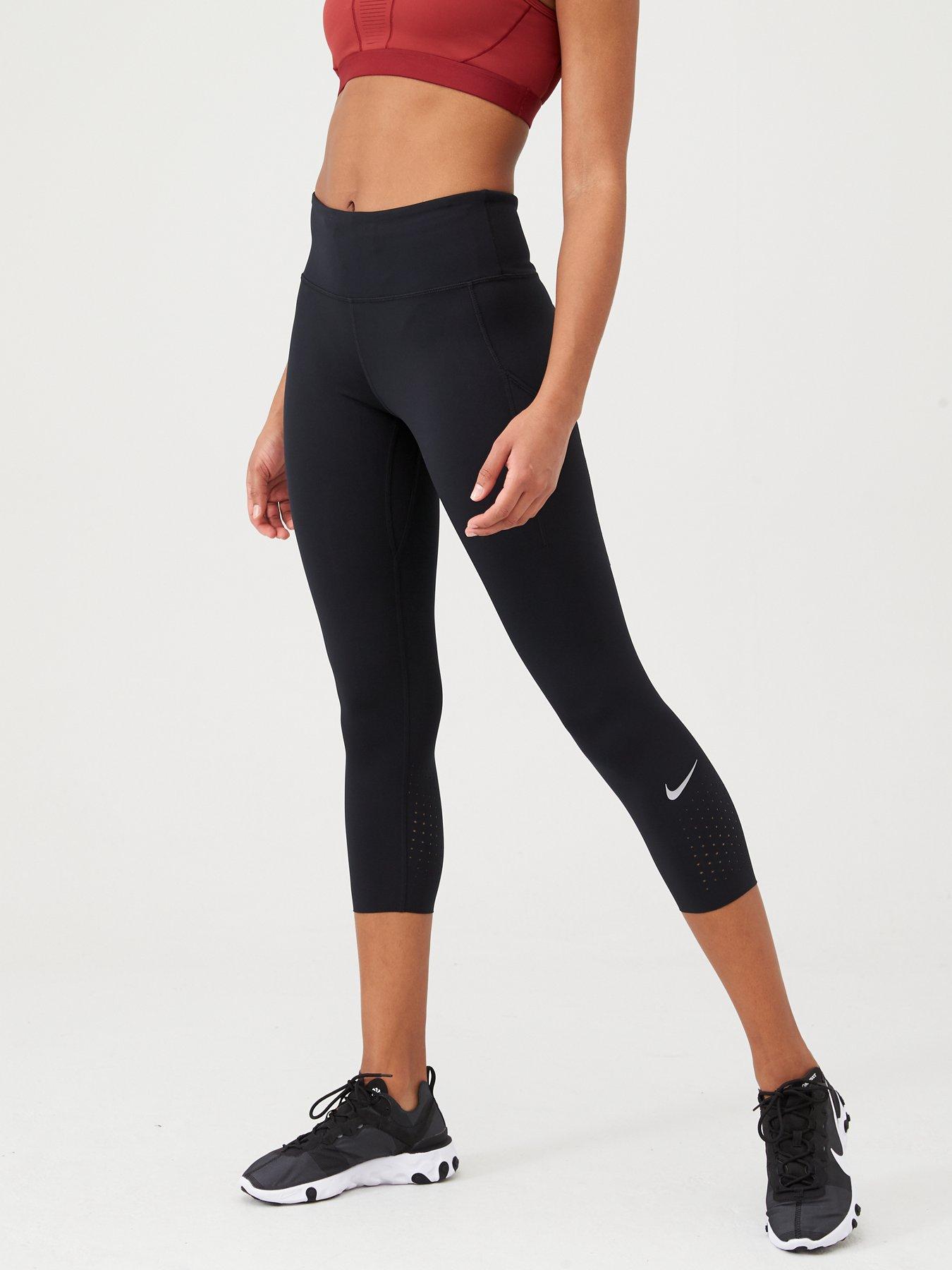 Brillar demanda Cerdo Nike Running Epic Lux Crop Legging - Black | very.co.uk
