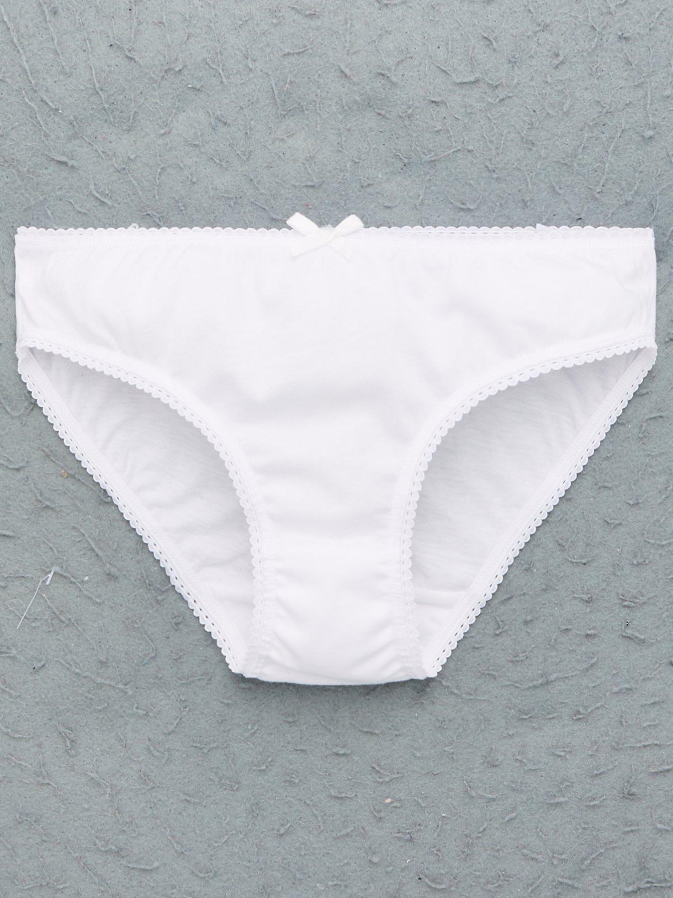 Image 2 of 3 of The Very Collection Girls 7 Pack Plain School Briefs - White