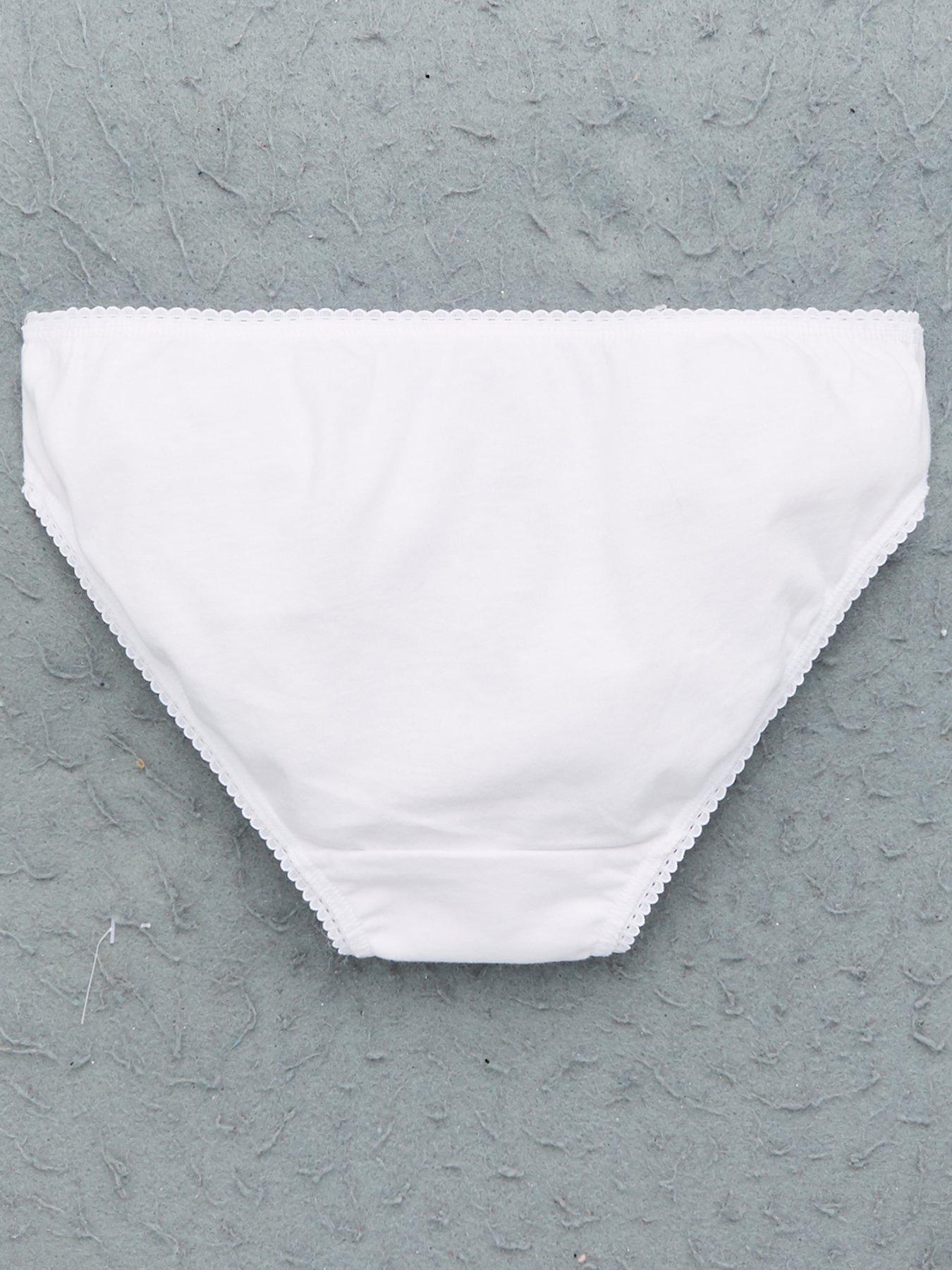Image 3 of 3 of The Very Collection Girls 7 Pack Plain School Briefs - White