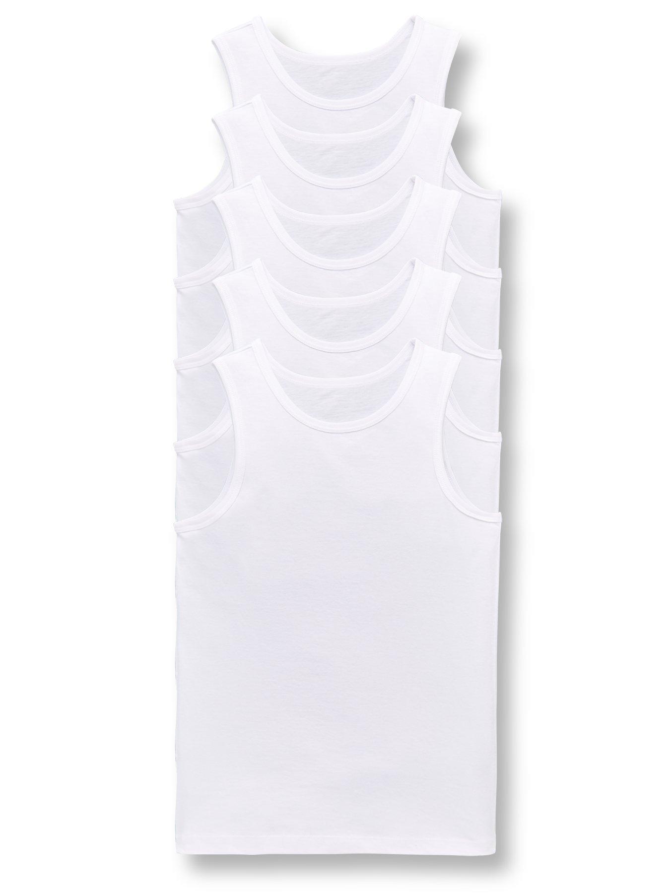 Image 1 of 4 of Everyday Boys 5 Pack&nbsp;Sleeveless School Vests - White