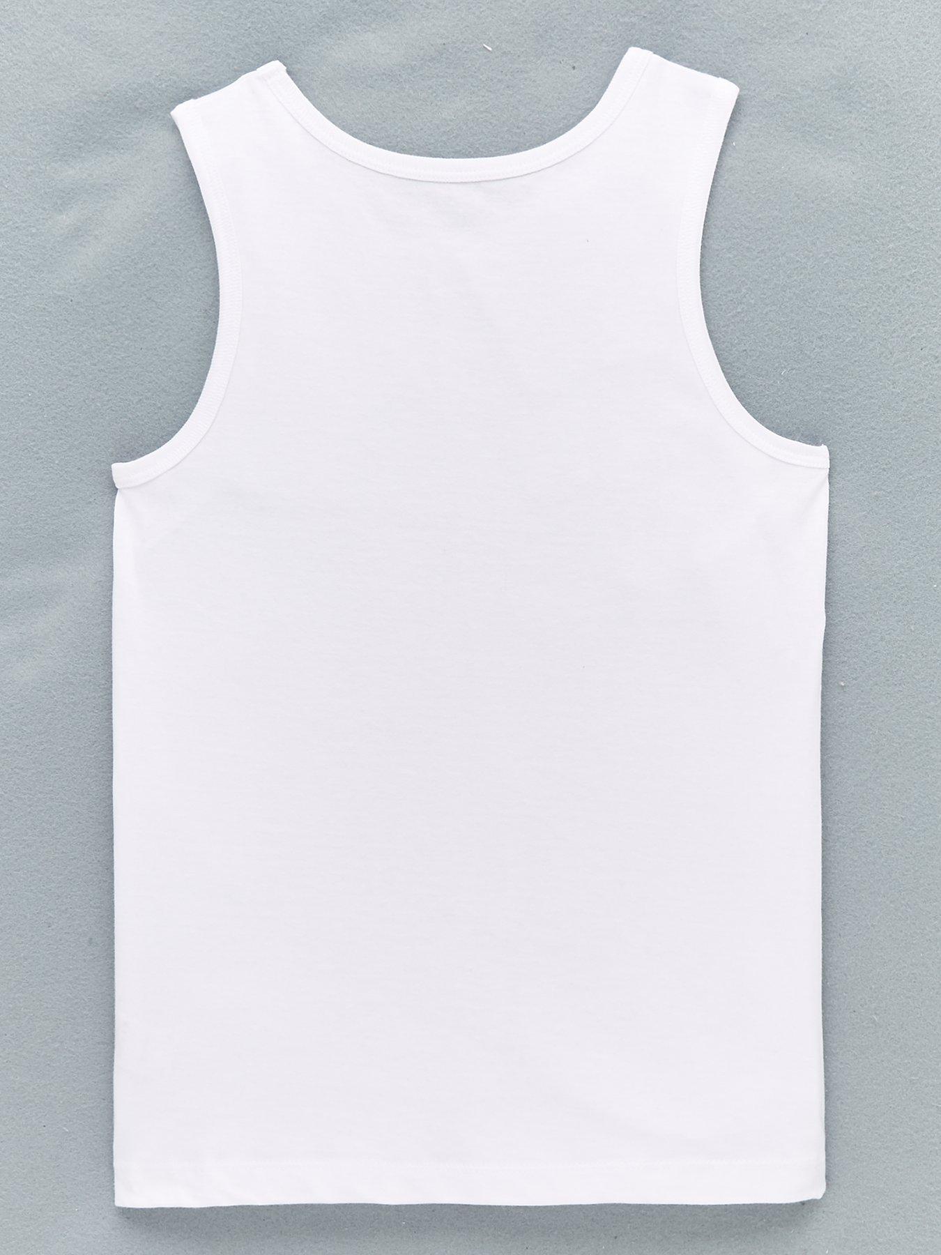 Boys 5 Pack Sleeveless School Vests White
