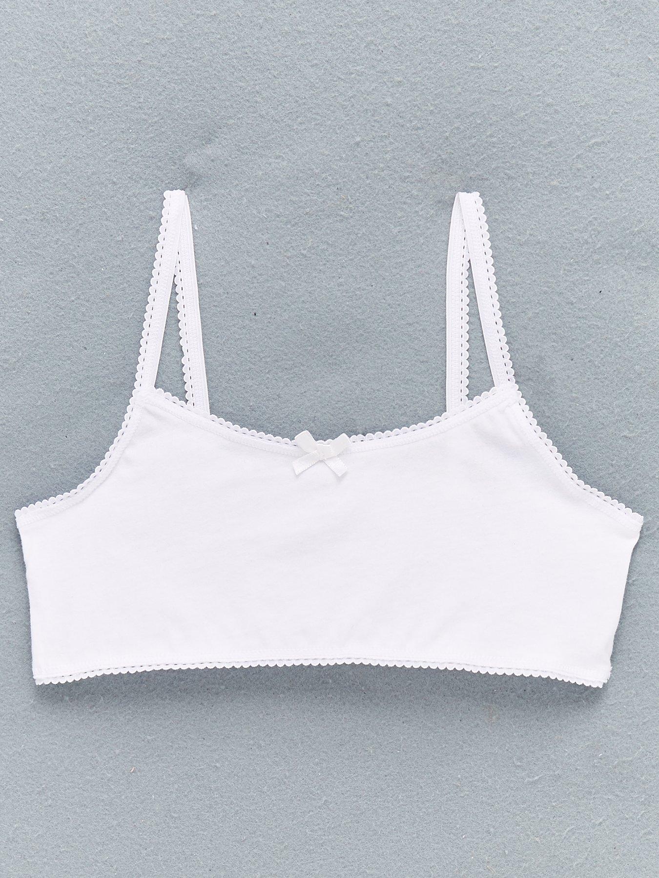 Everyday Girls 5 Pack Plain School Crop Tops - White