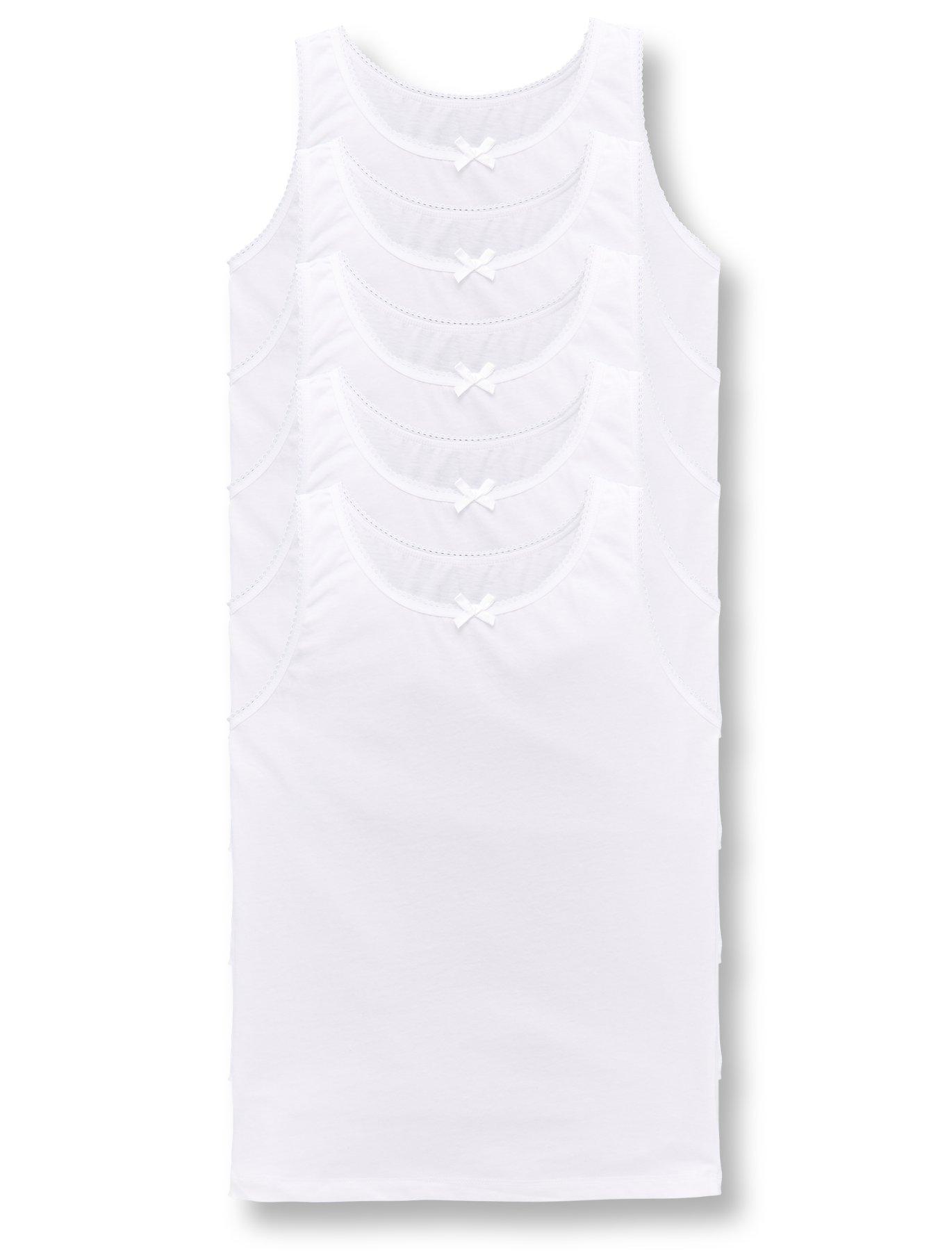 Girls white shop vest top