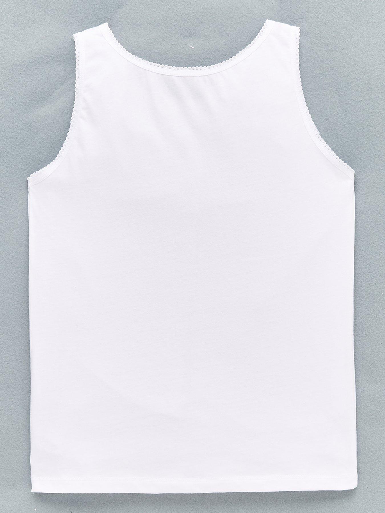 Image 3 of 4 of Everyday Girls 5 Pack&nbsp;Sleeveless School Vests - White