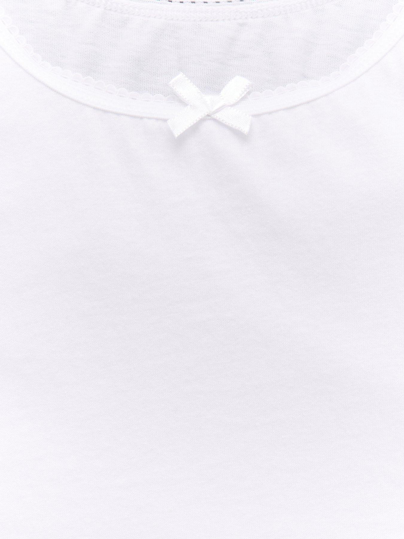 Image 4 of 4 of Everyday Girls 5 Pack&nbsp;Sleeveless School Vests - White
