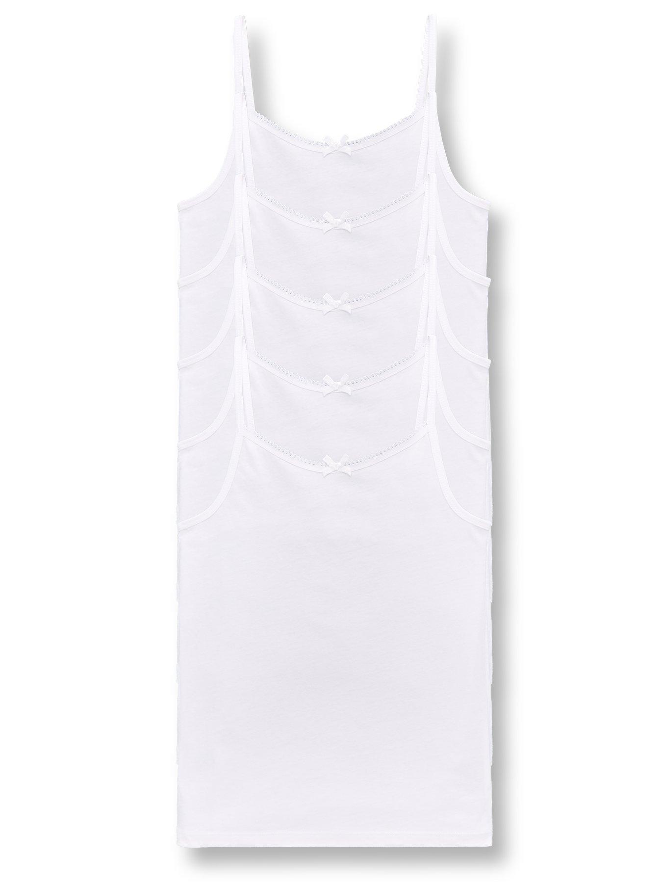 Everyday Girls 5 Pack Strappy School Vests - White