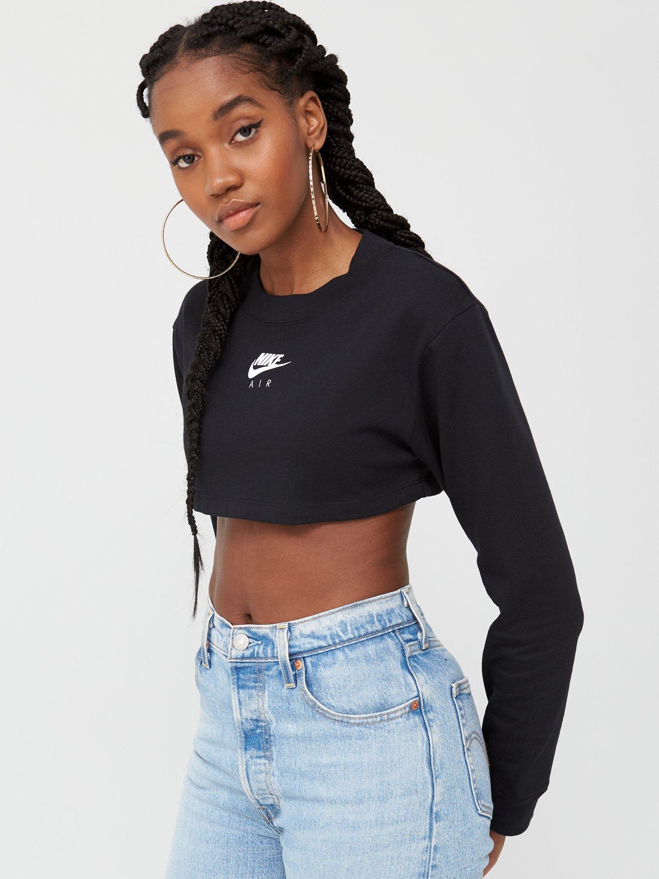 nike air micro long sleeve crop top