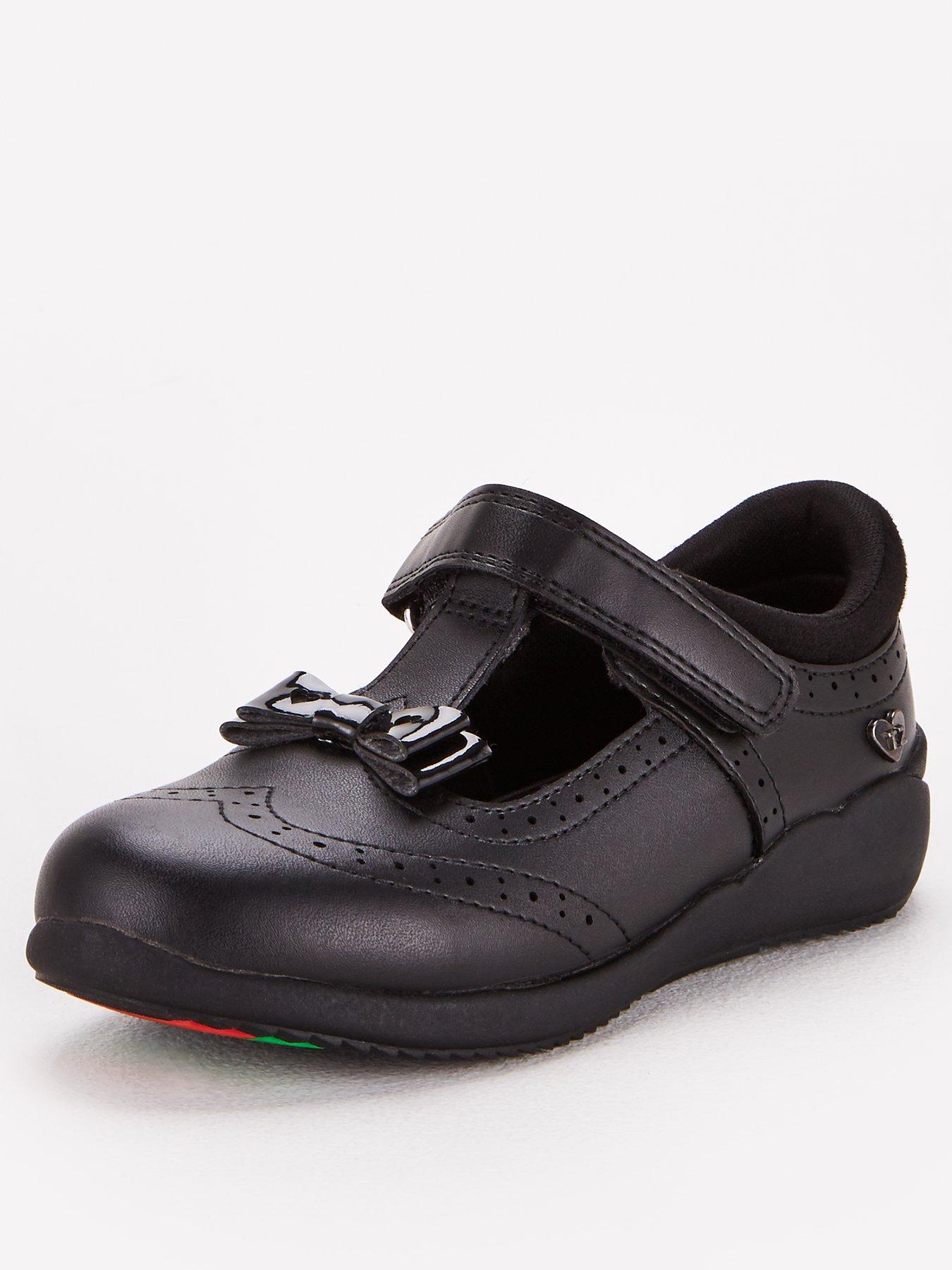  ToeZone at V by Very Girls Brogue Bow Leather School Shoe - Black