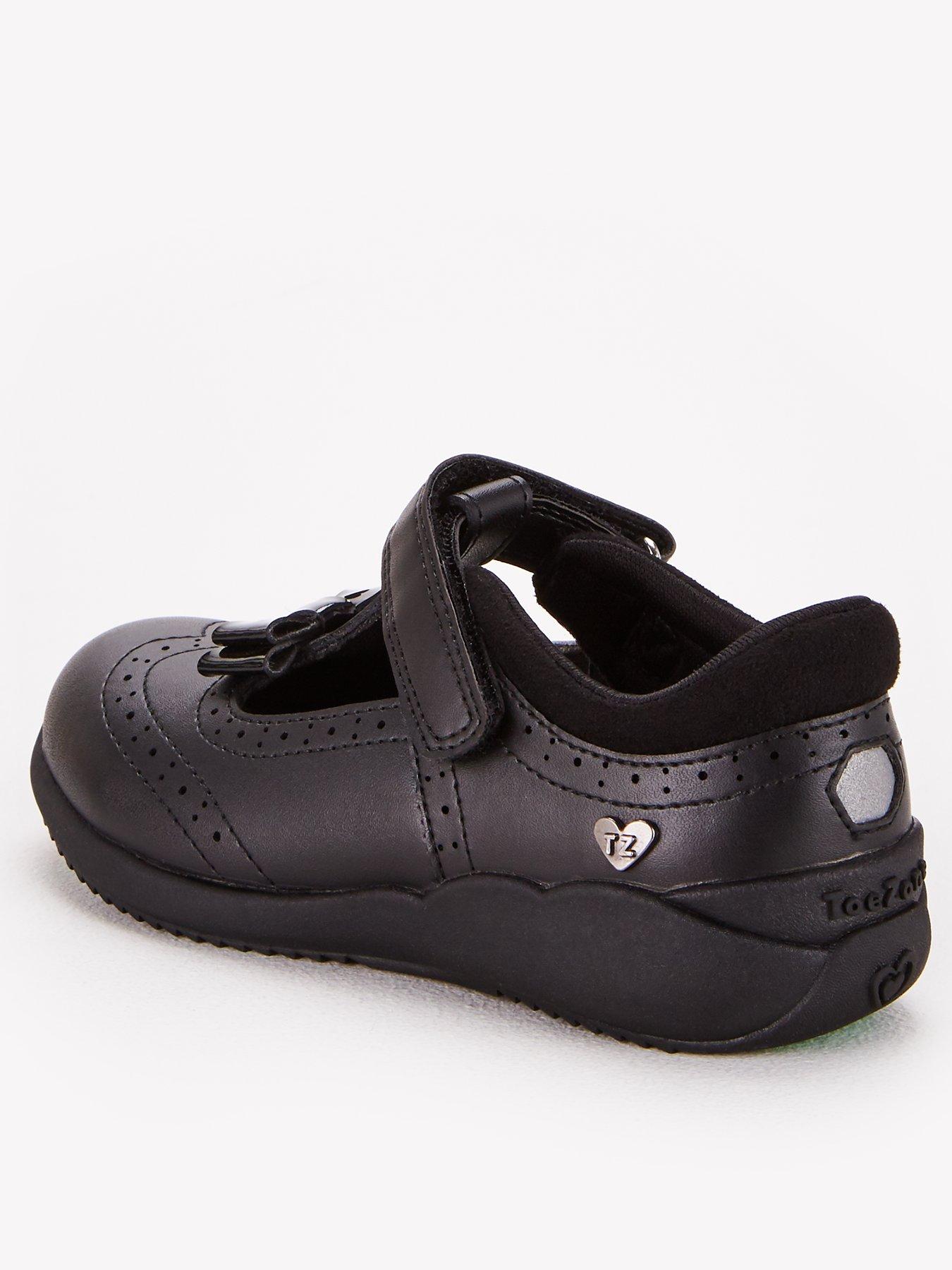 V by Very ToeZone Girls Brogue Bow Leather School Shoe - Black | very.co.uk