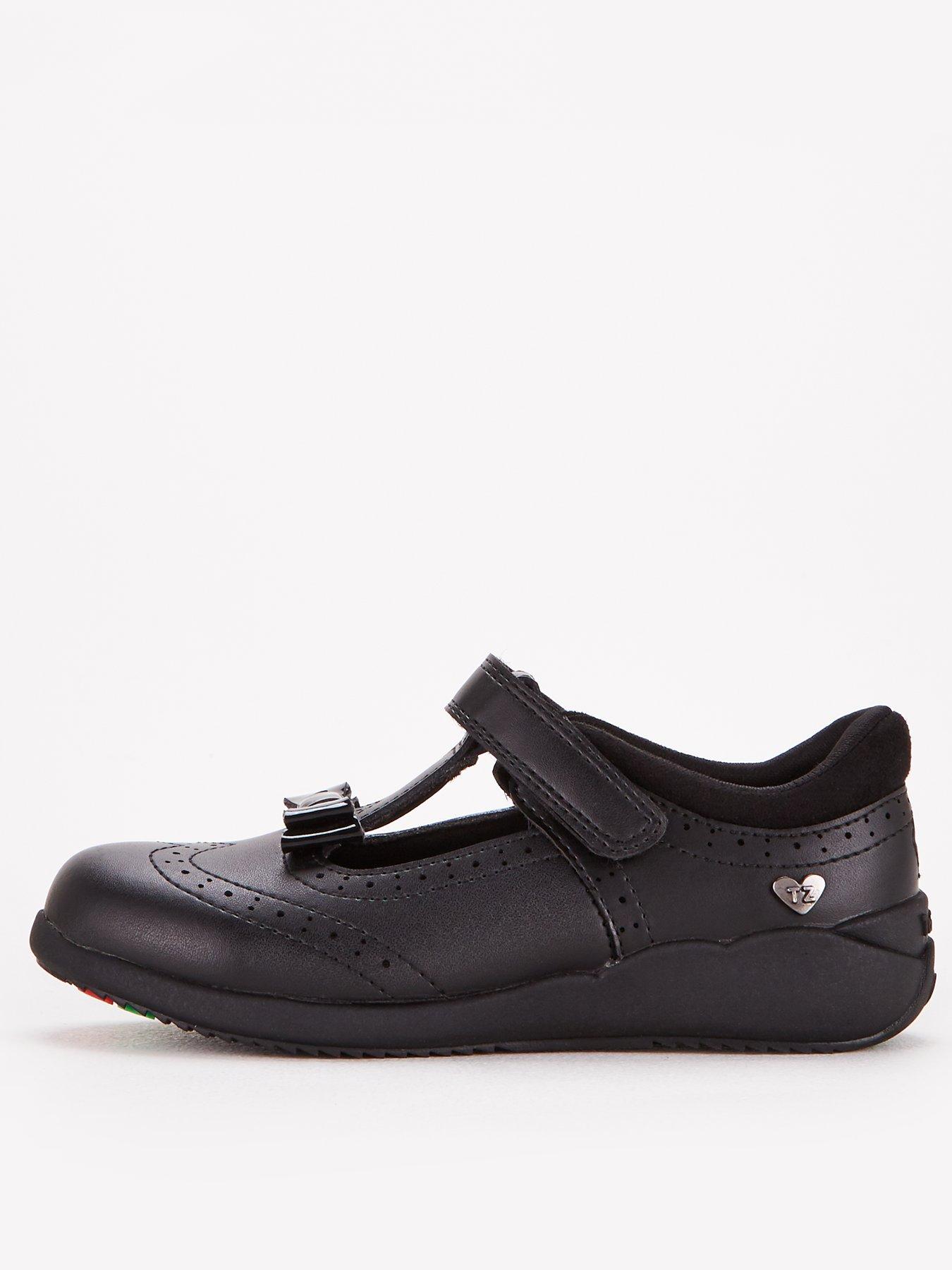  ToeZone at V by Very Girls Brogue Bow Leather School Shoe - Black