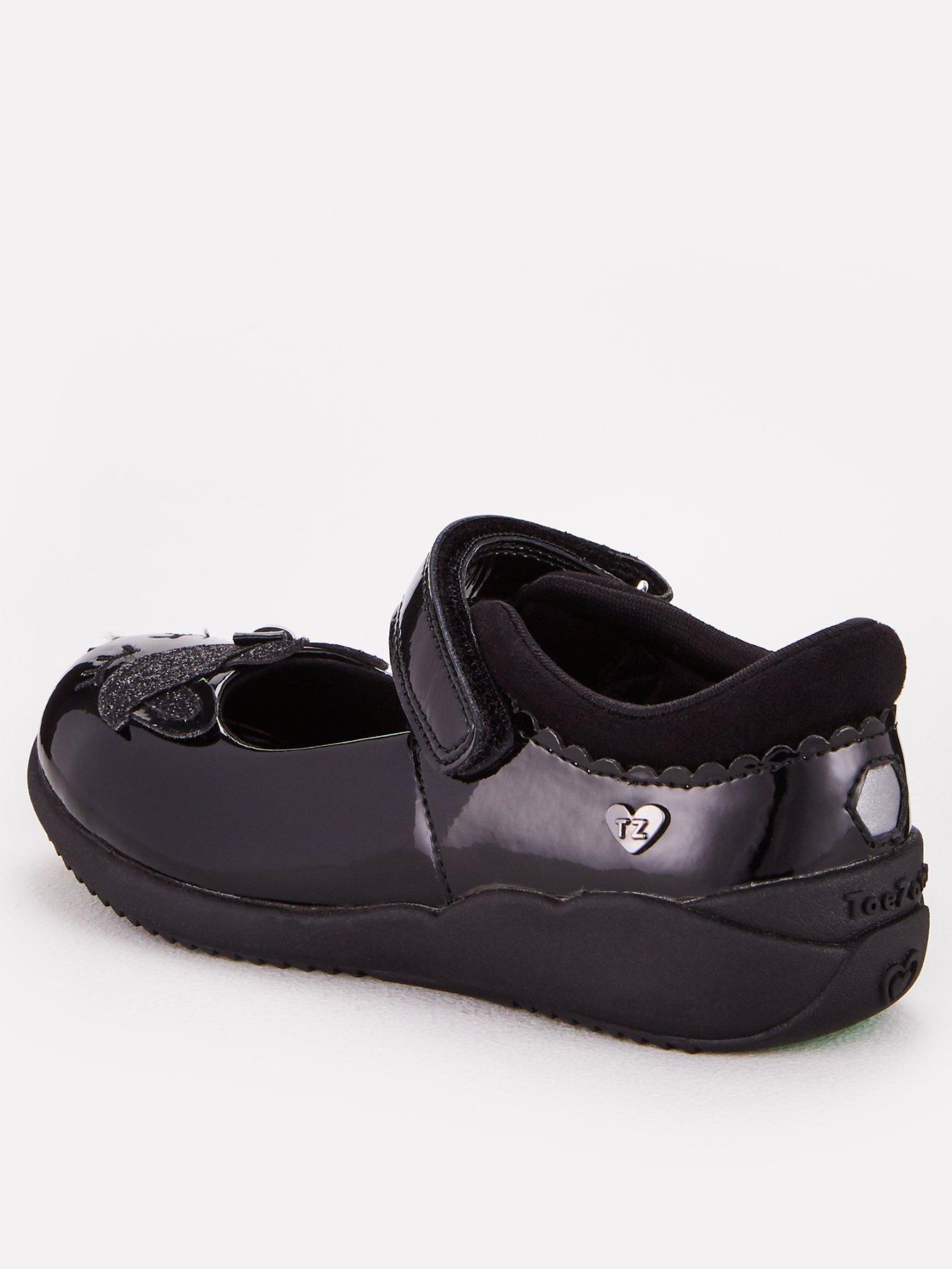 V by Very ToeZone Girls Unicorn Leather School Shoe Black very.co.uk
