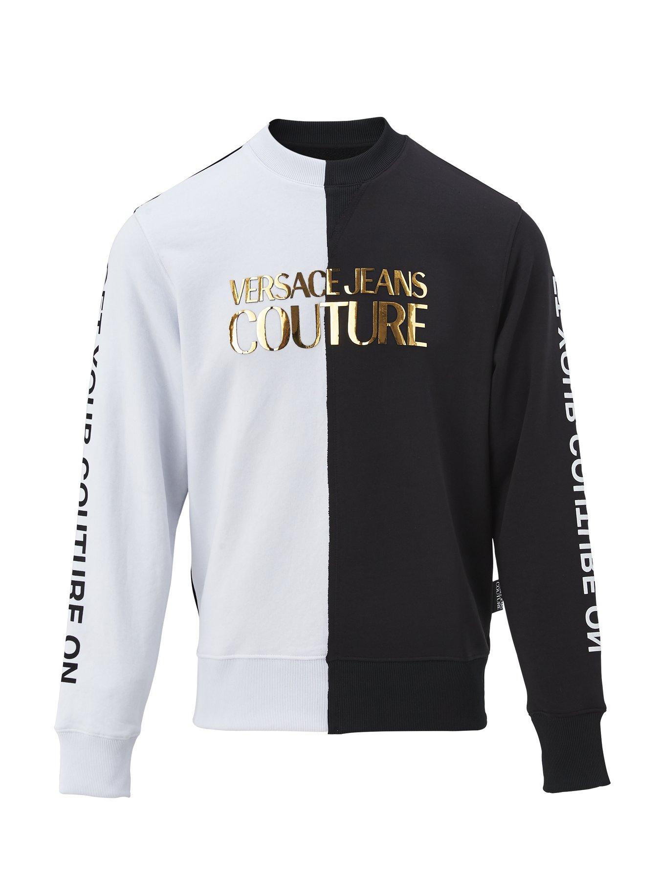 versace jeans crew neck logo sweatshirt black