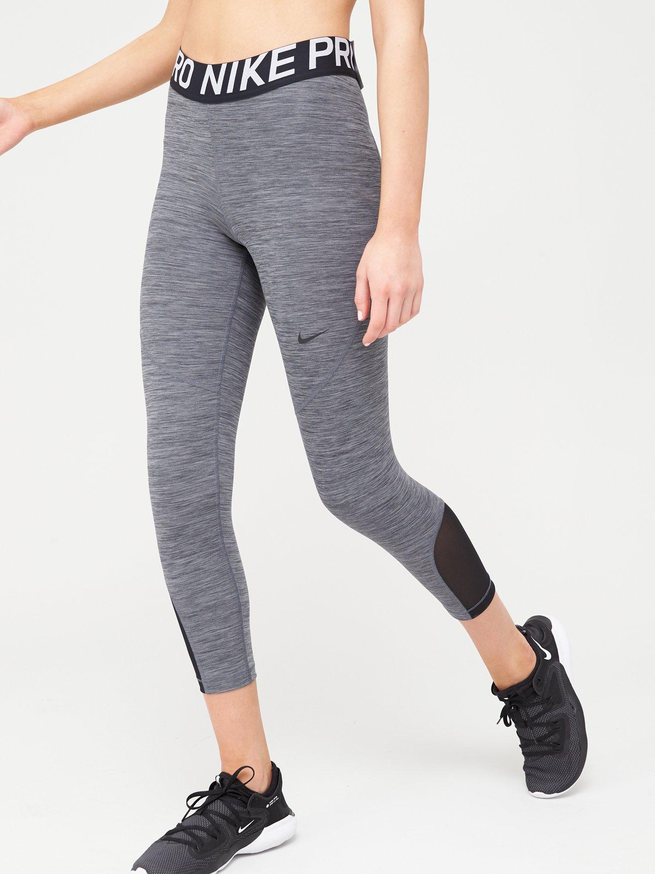 nike pro training cropped leggings in grey