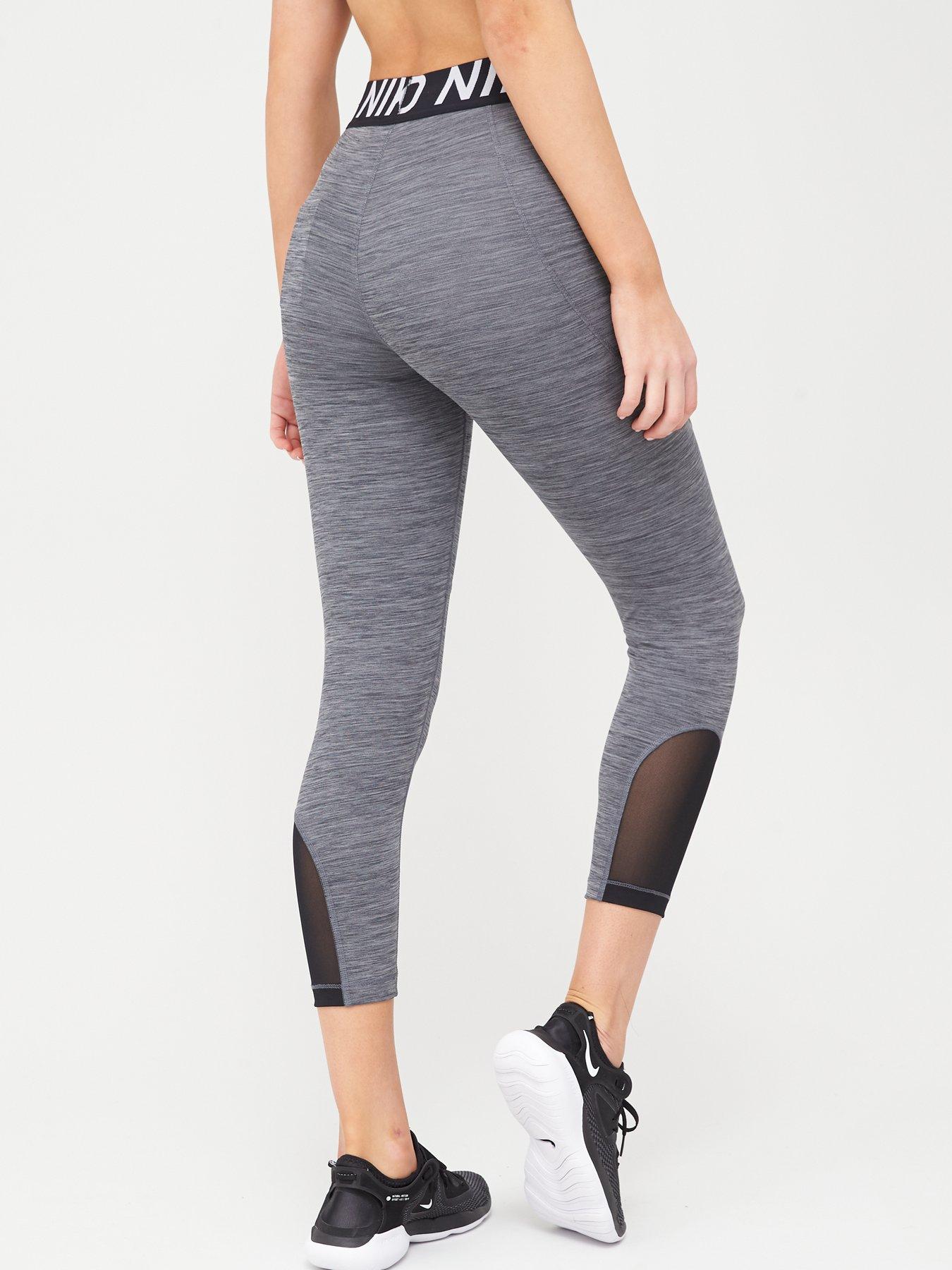 nike pro training cropped leggings in grey