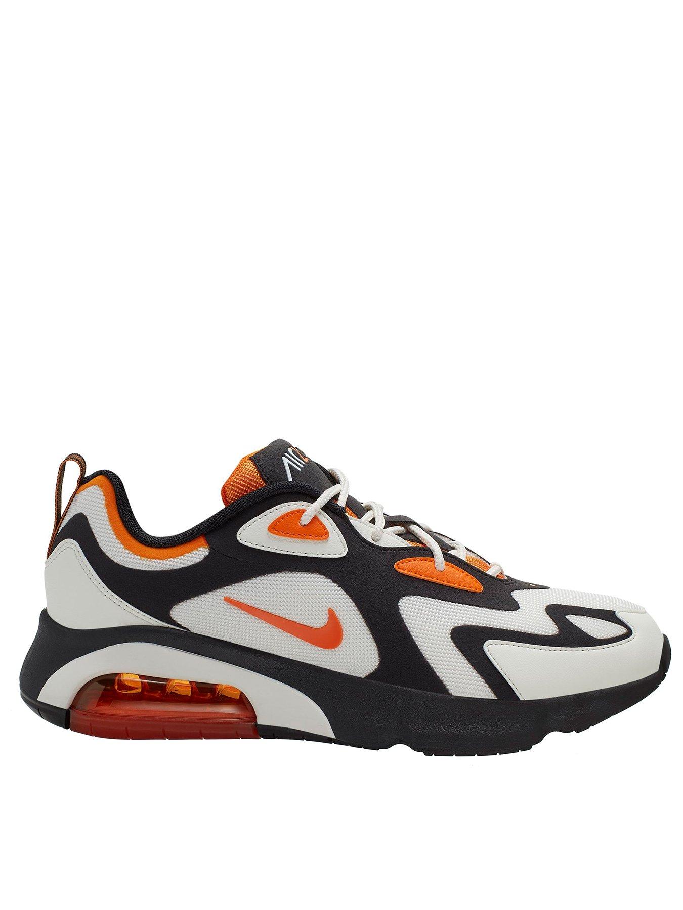 nike air max black white and orange