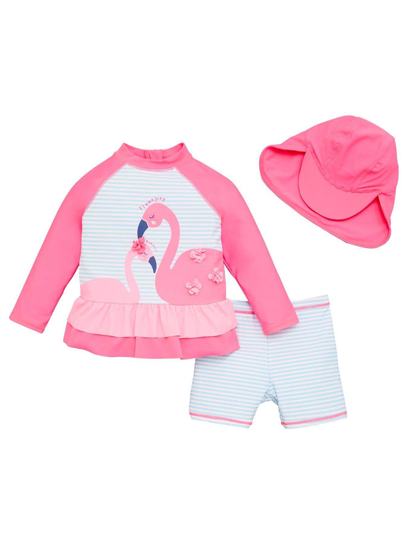 V By Very Girls Flamingo 3 Piece Frill Sunsafe With Hat review