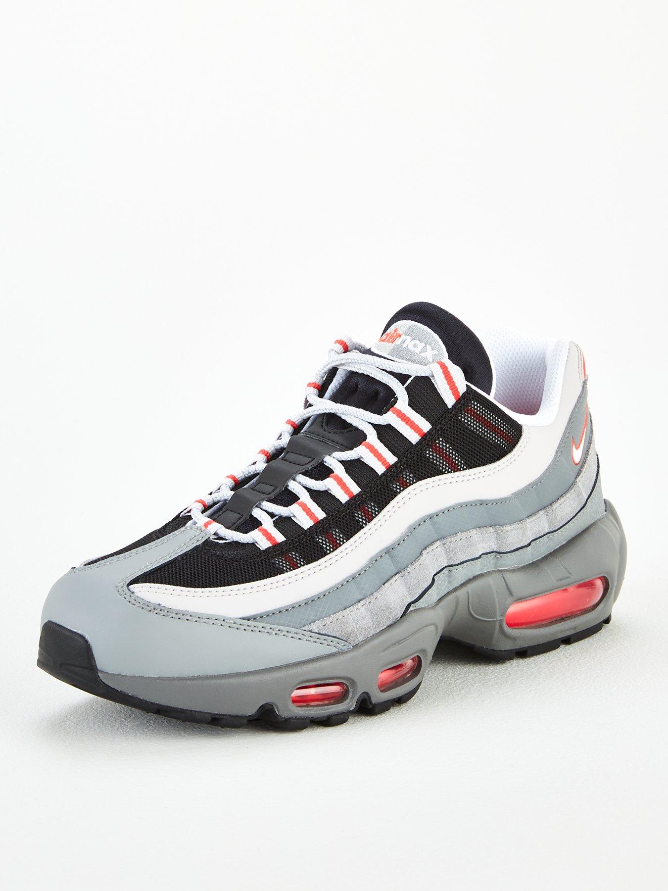 white grey and red air max 95