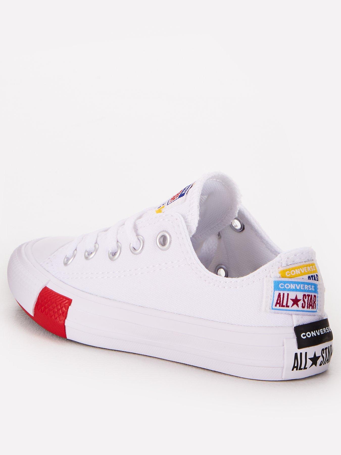 converse white ox logo play trainers