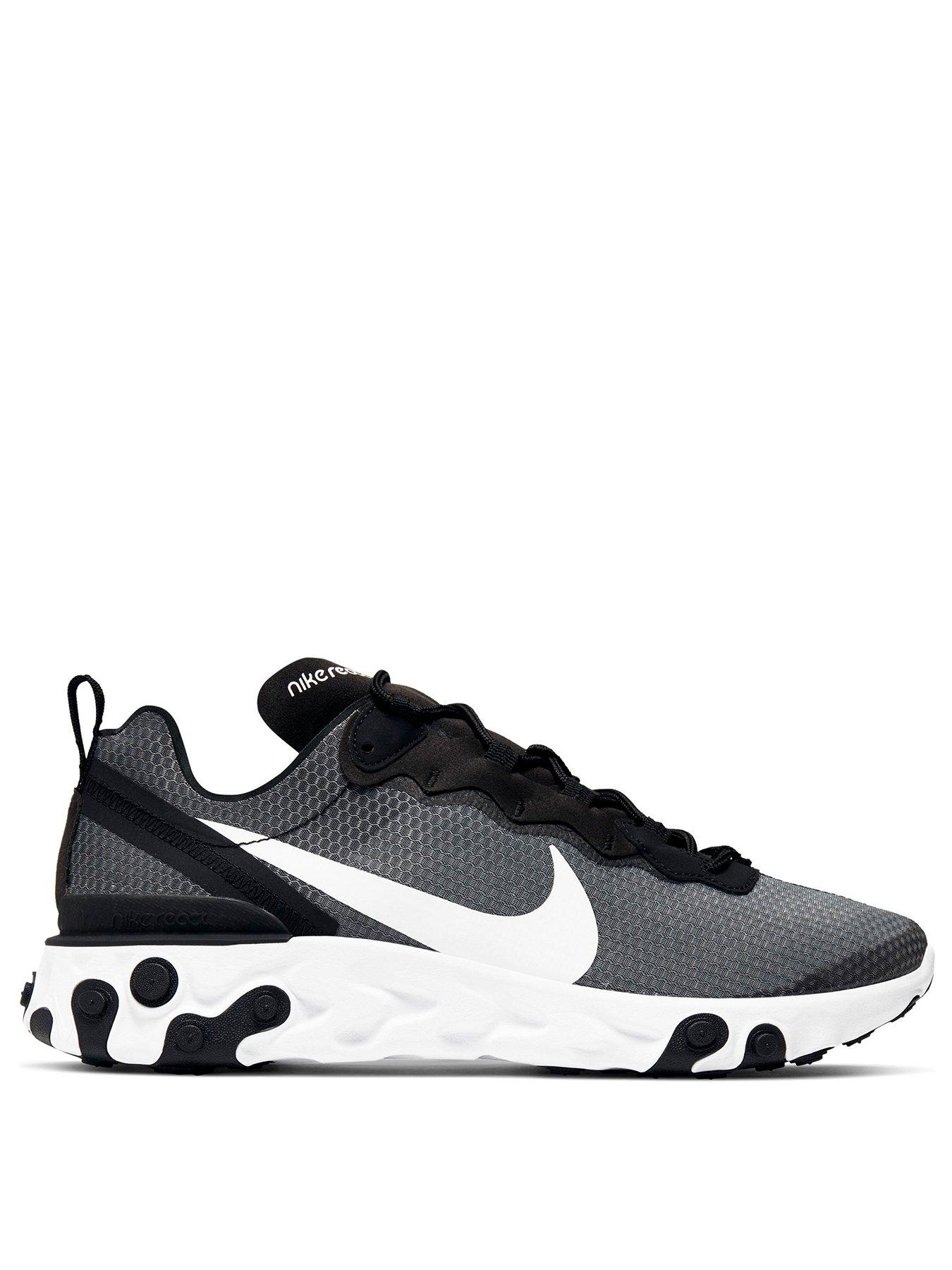 nike react black and grey