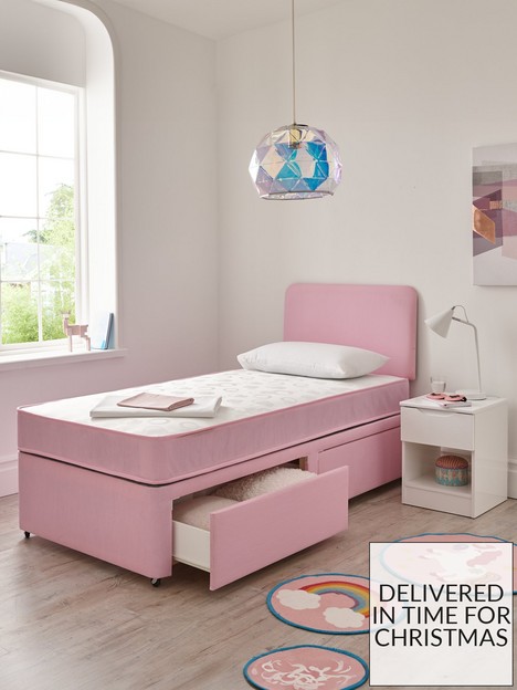 airsprung-megan-kidsnbspstorage-divannbspwith-mattress-andnbspheadboard-pink
