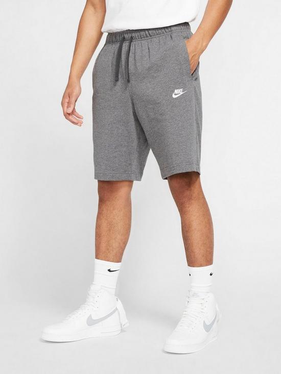 front image of nike-club-jersey-shorts-grey