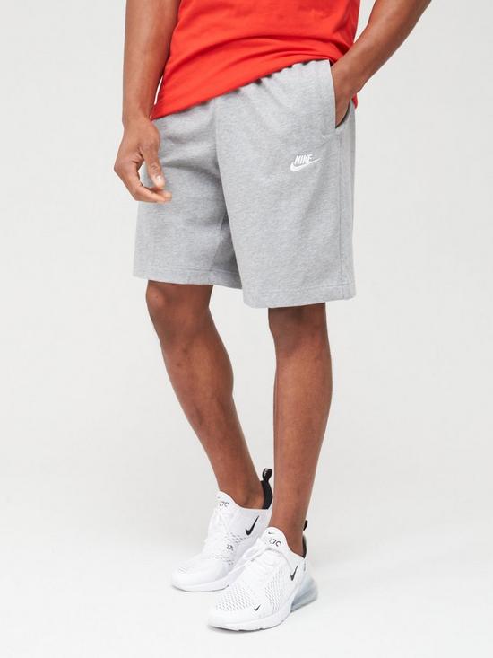 front image of nike-club-jersey-shorts-dark-grey
