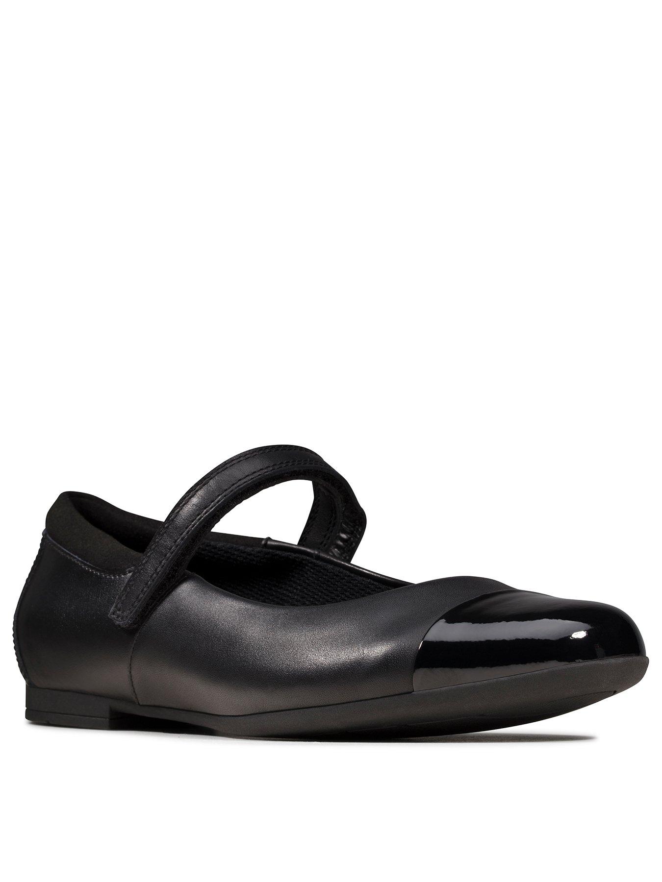 GIRLS FLAT CUT OUT MARY JANE T-BAR BOW SCHOOL SMART BLACK MATT PATENT SHOES SIZE