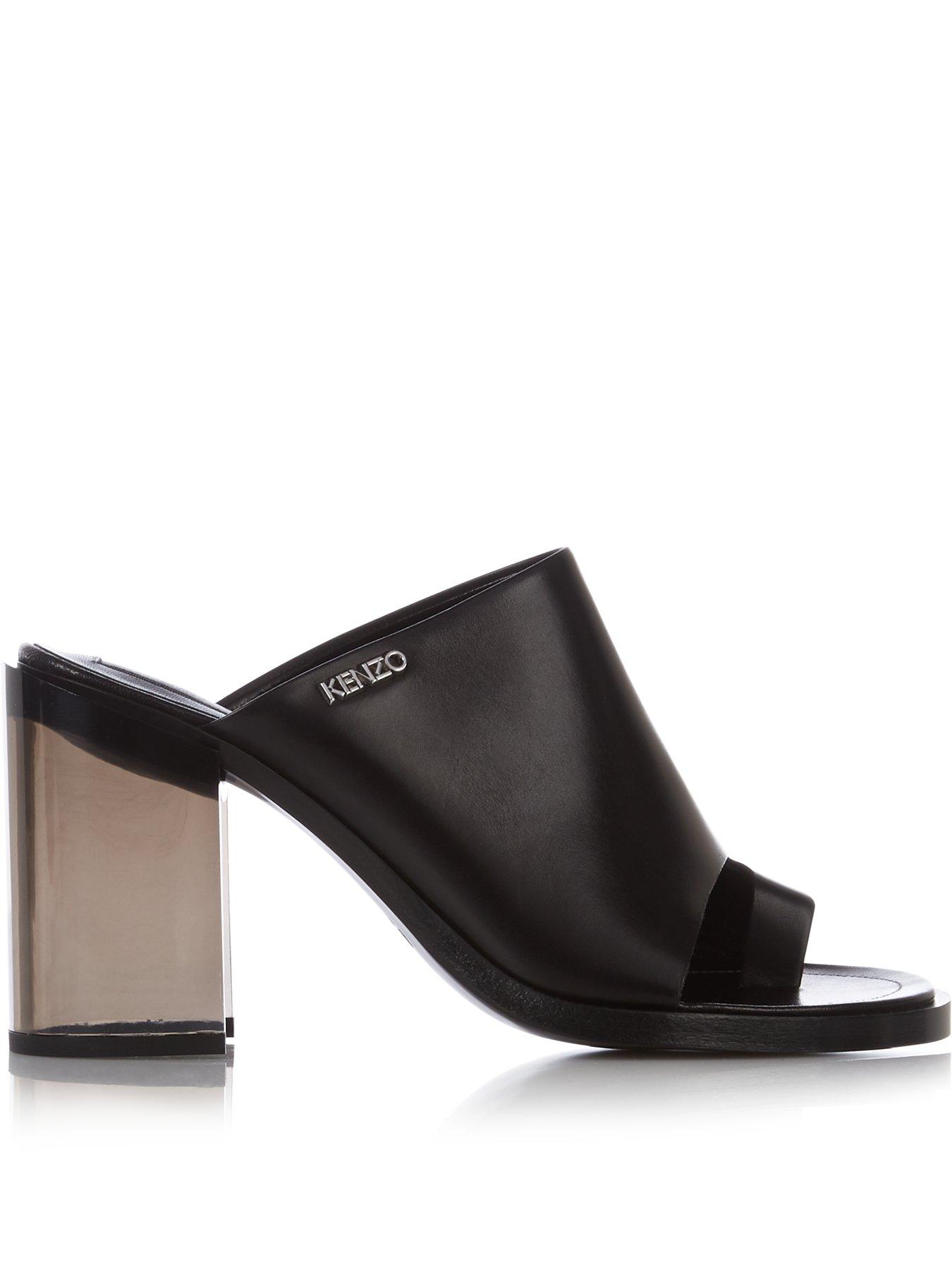 black heeled mules uk