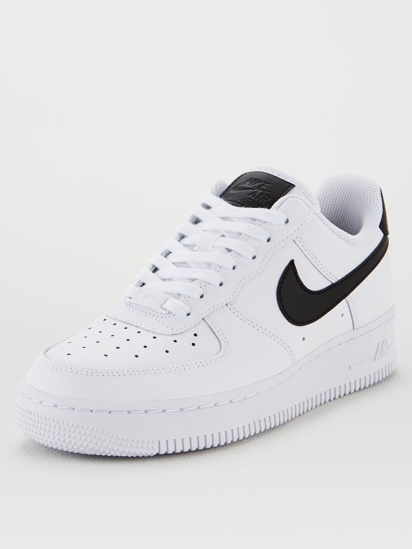 nike black contrast swoosh air force 1 trainers