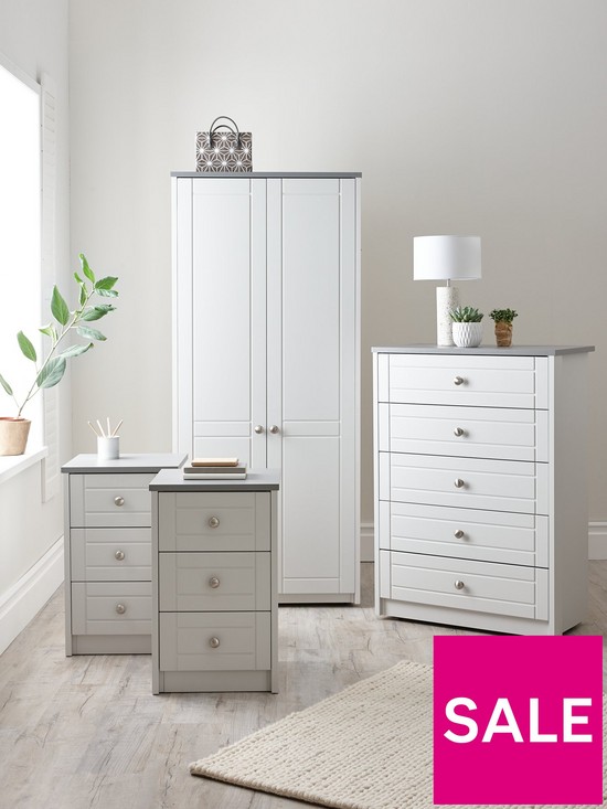 stillFront image of one-call-alderley-ready-assembled-4-piece-package-2-door-wardrobe-chest-of-5-drawers-and-2-bedside-chests