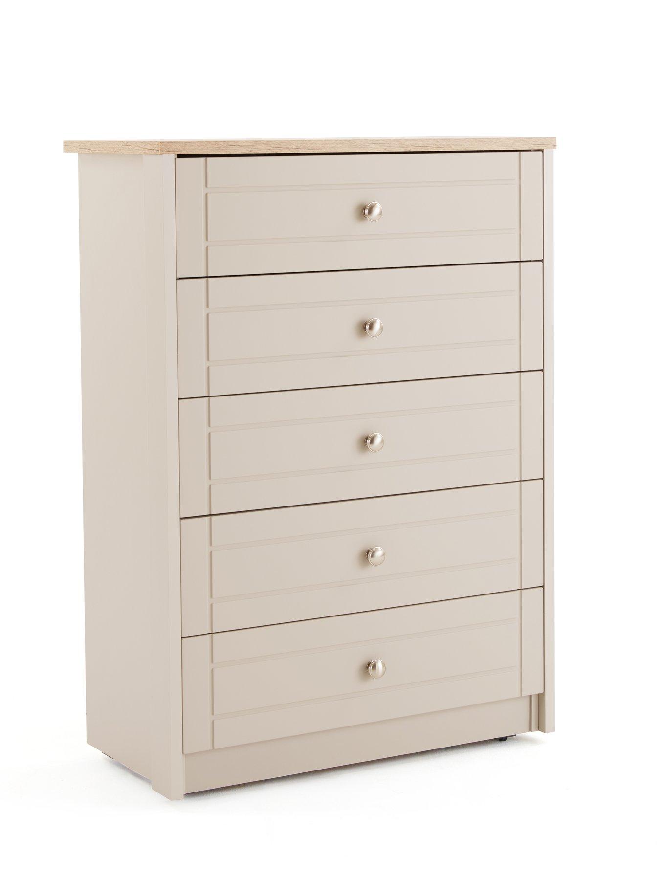 Image 4 of 7 of One Call Alderley Ready Assembled 4 Piece Package - 2 Door Wardrobe, Chest of 5 Drawers and 2 Bedside Chests