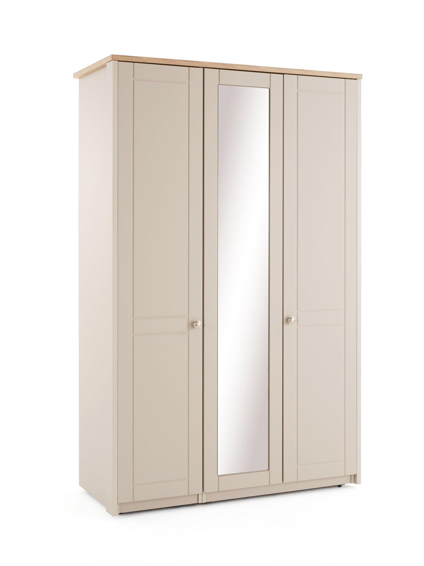 Image 3 of 7 of One Call Alderley Part Assembled 4 Piece Package - 3 Door Mirrored Wardrobe, Chest of 5 Drawers and 2 Bedside Chests
