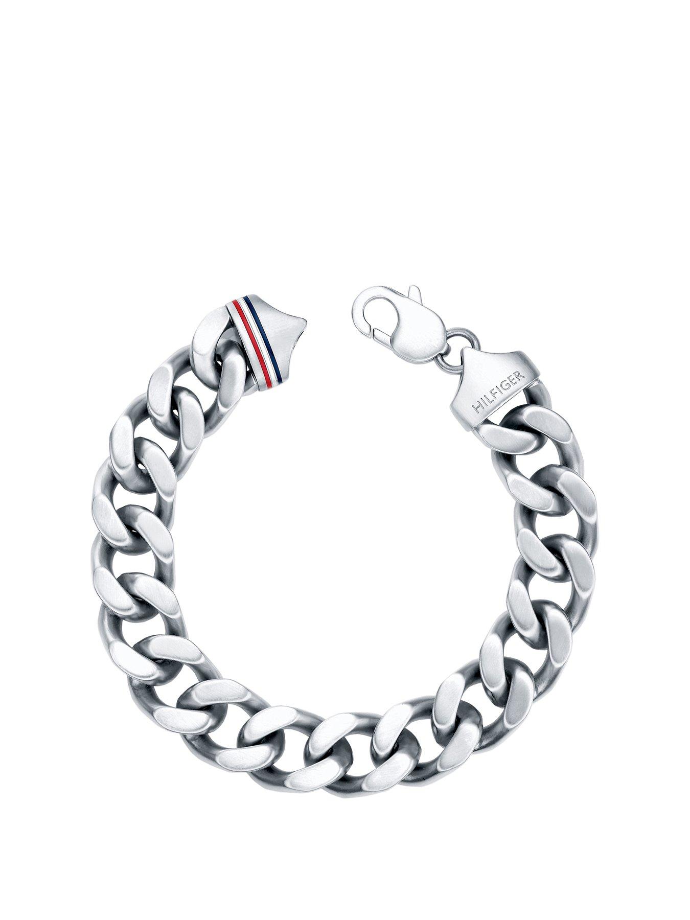 Product photograph of Tommy Hilfiger Stainless Steel Mens Curb Bracelet from very.co.uk