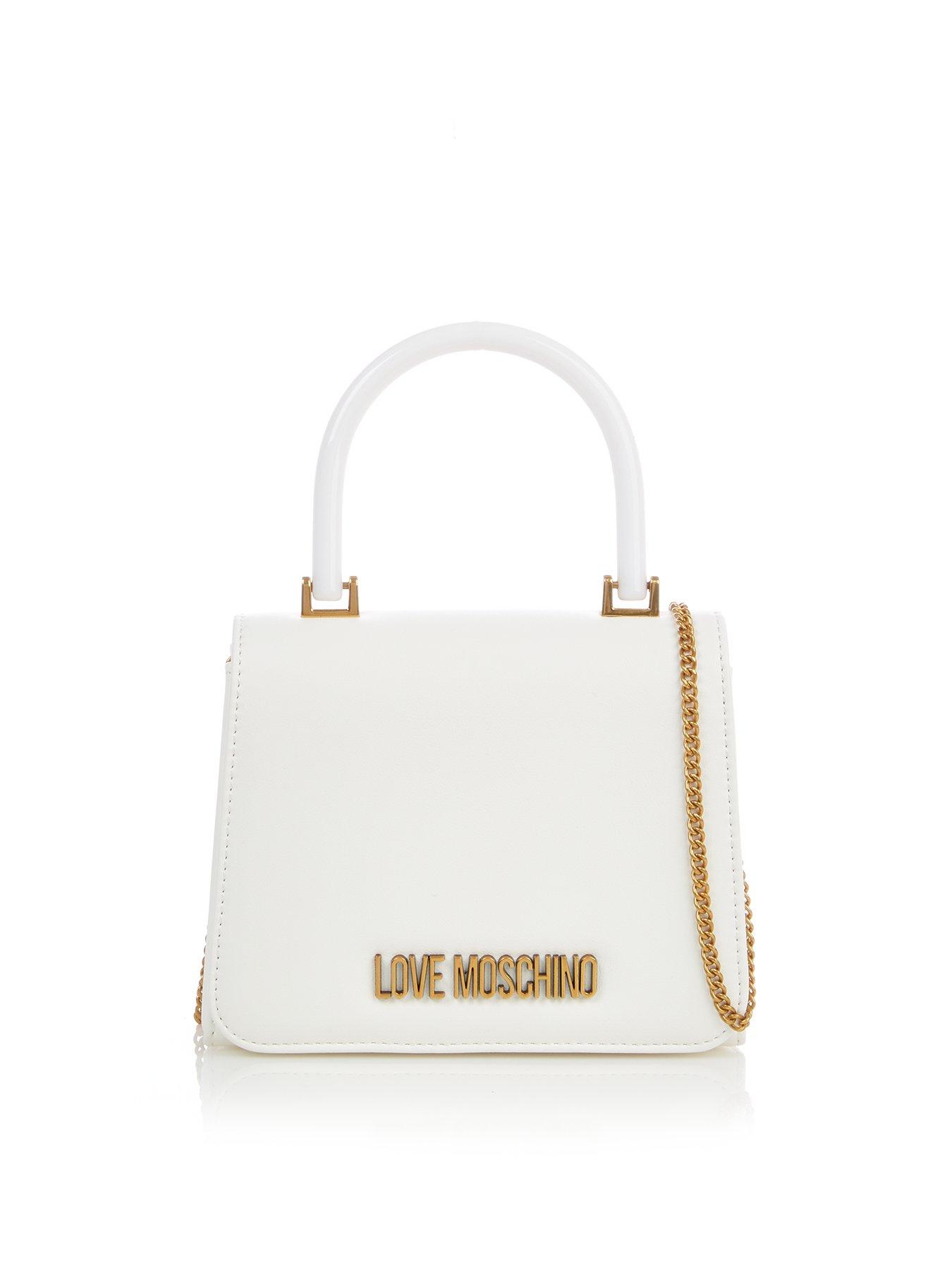 white love moschino bag